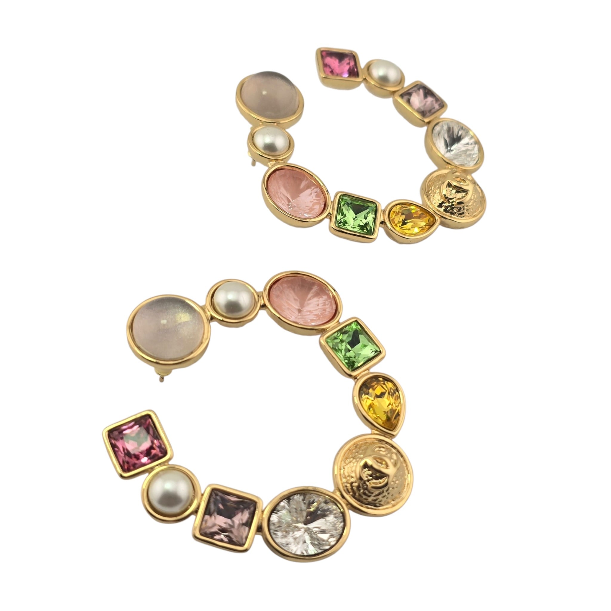 Chanel CC Gold Hoop Multicoloured Earrings 2026 CHANEL