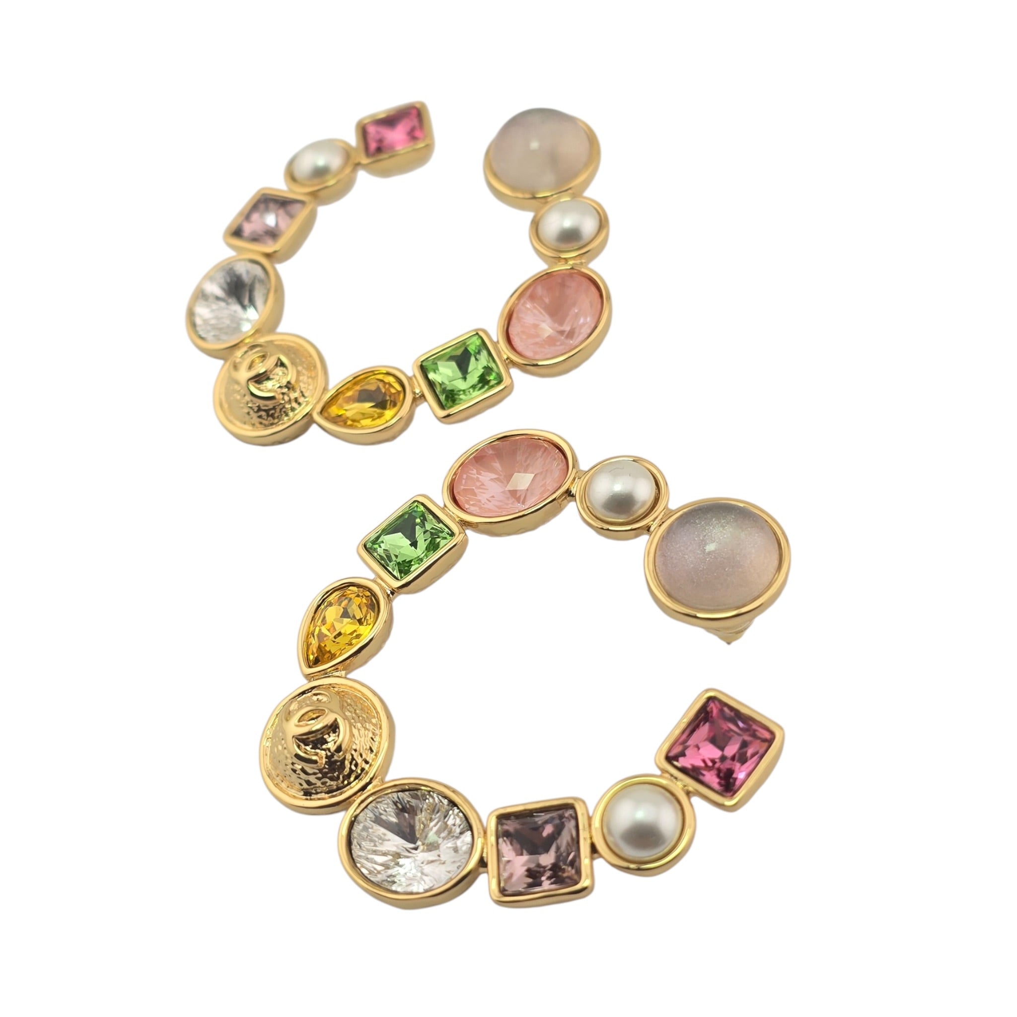 Chanel CC Gold Hoop Multicoloured Earrings 2026 CHANEL