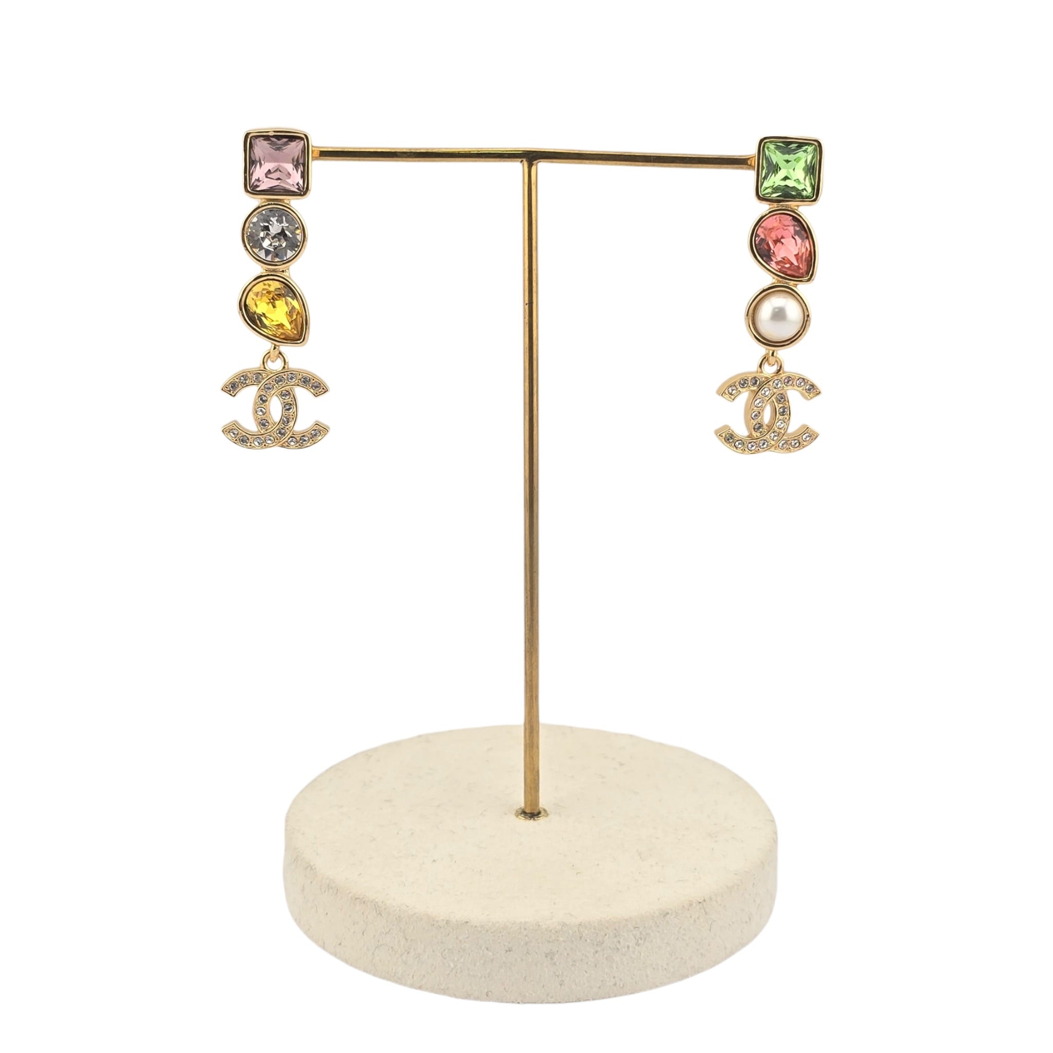 Chanel CC Gold Drop Multicoloured Earrings 2026 CHANEL