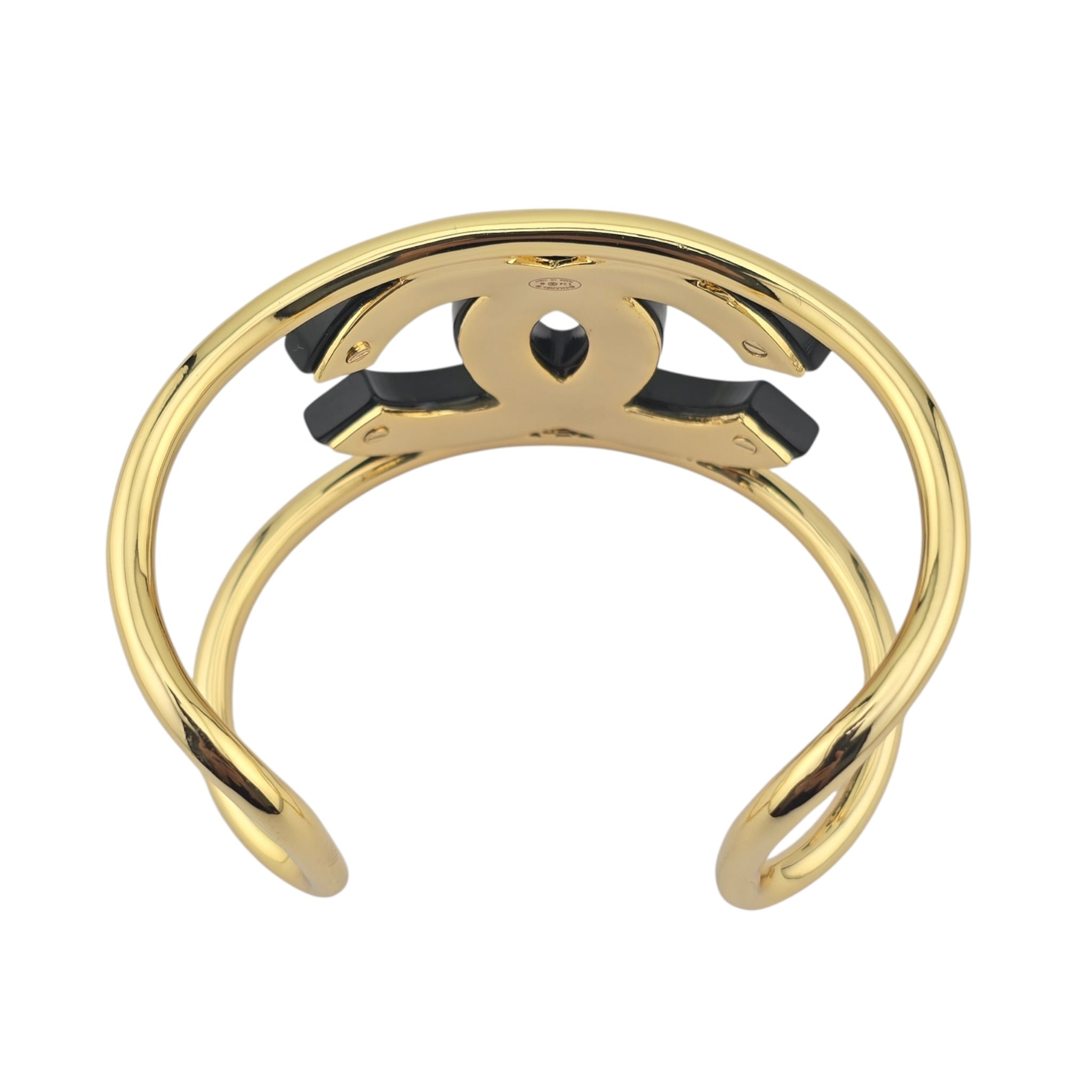 Chanel CC Black/Gold Cuff Bracelet 2024 CHANEL