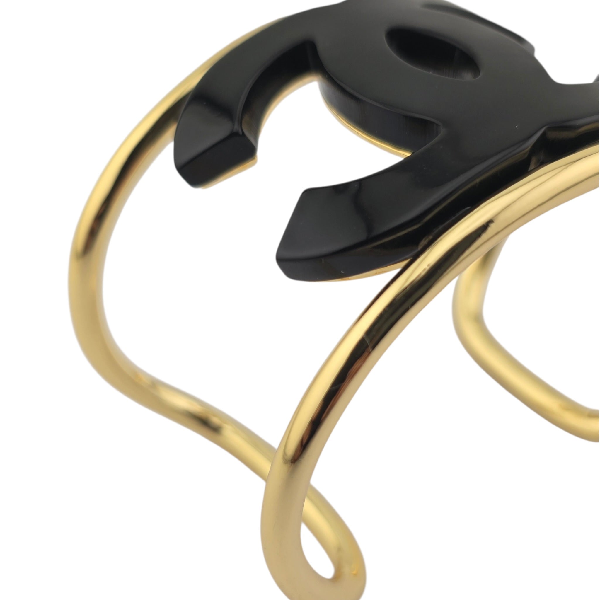 Chanel CC Black/Gold Cuff Bracelet 2024 CHANEL
