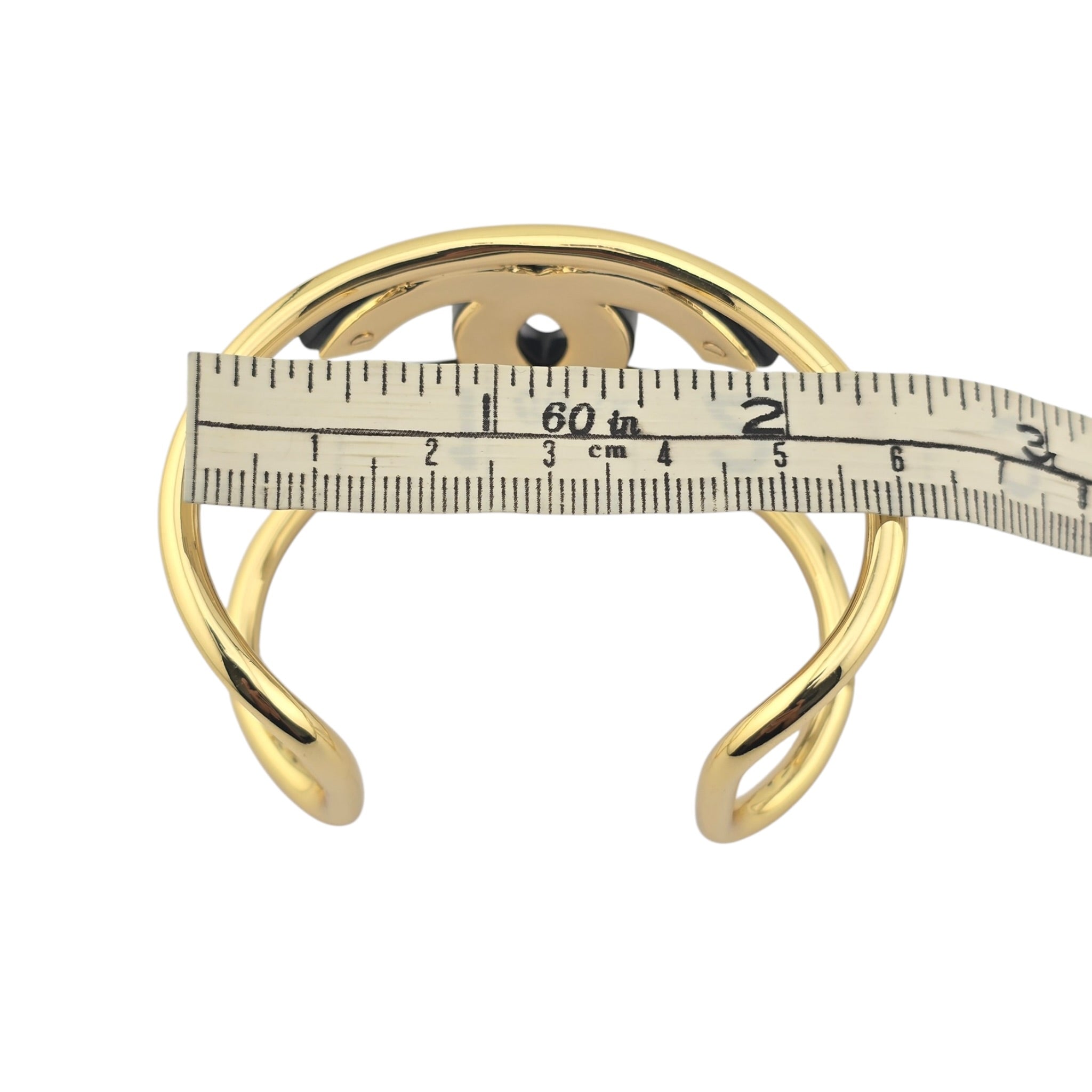Chanel CC Black/Gold Cuff Bracelet 2024 CHANEL
