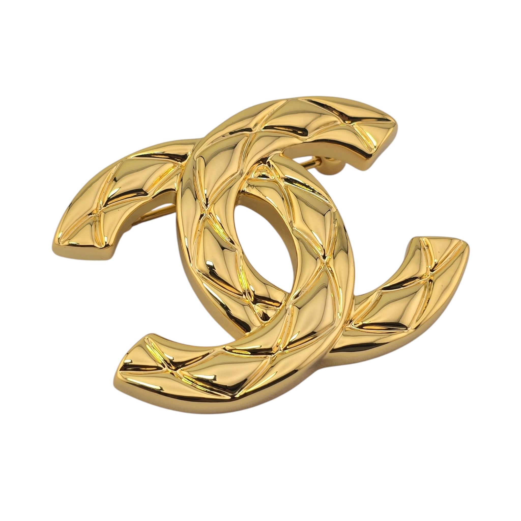Chanel CC Gold Quilted Brooch 2026 CHANEL