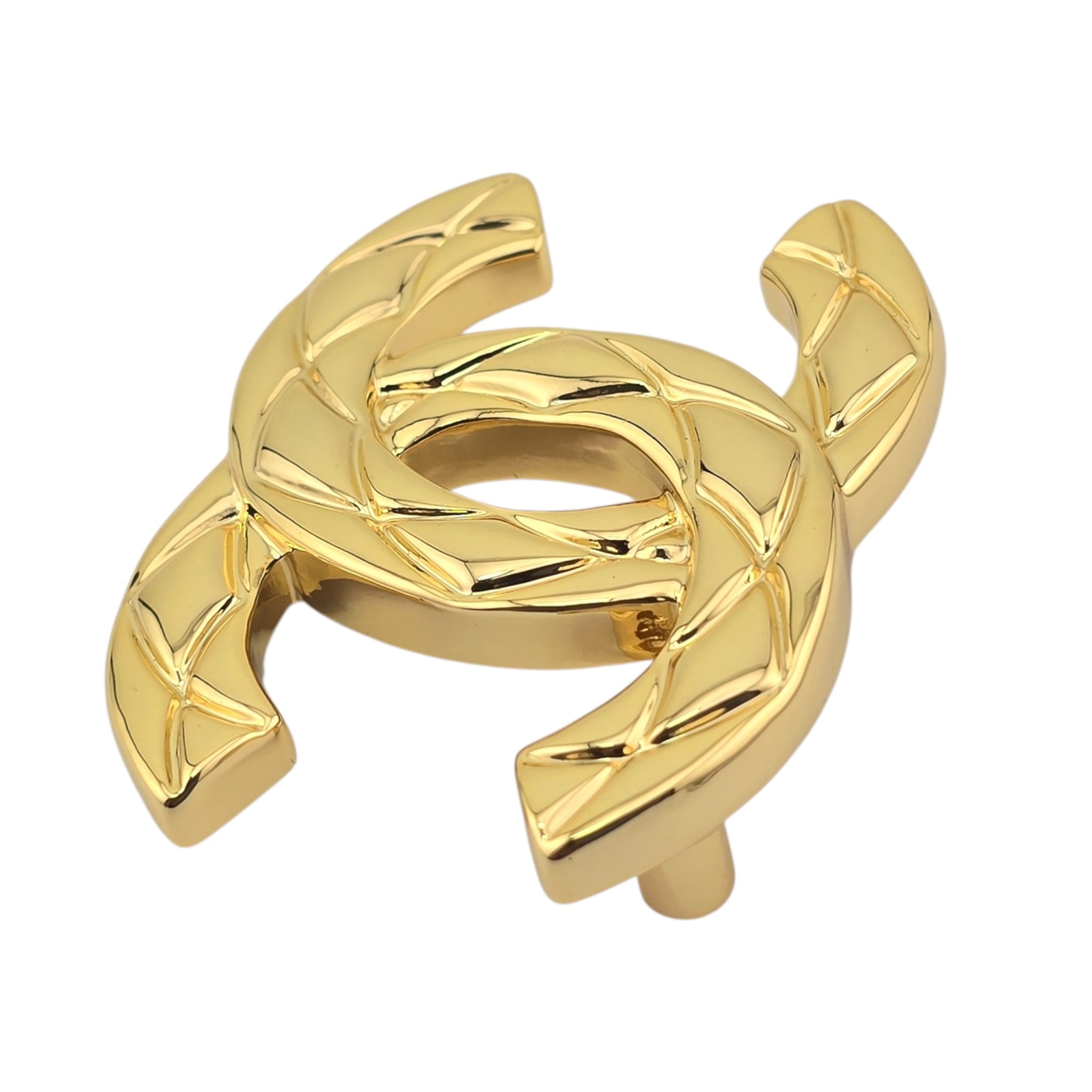 Chanel CC Gold Quilted Brooch 2026 CHANEL