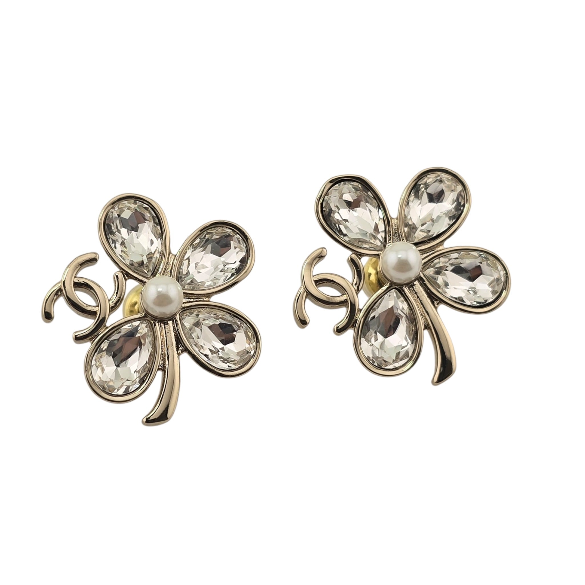Chanel CC Crystal Floral Earrings 2026 CHANEL