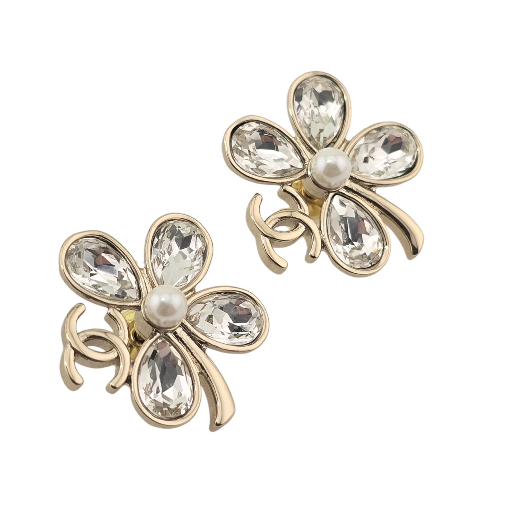Chanel CC Crystal Floral Earrings 2026 CHANEL