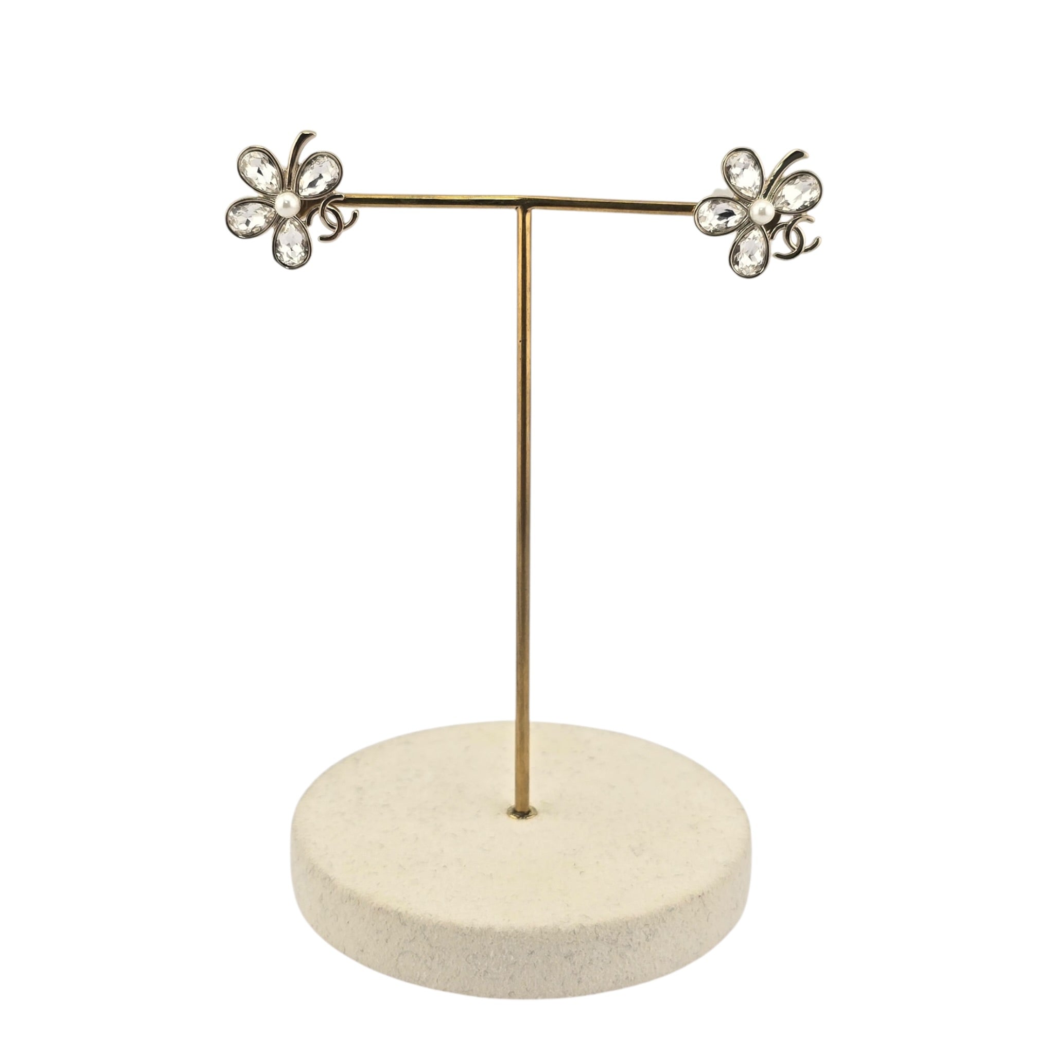 Chanel CC Crystal Floral Earrings 2026 CHANEL