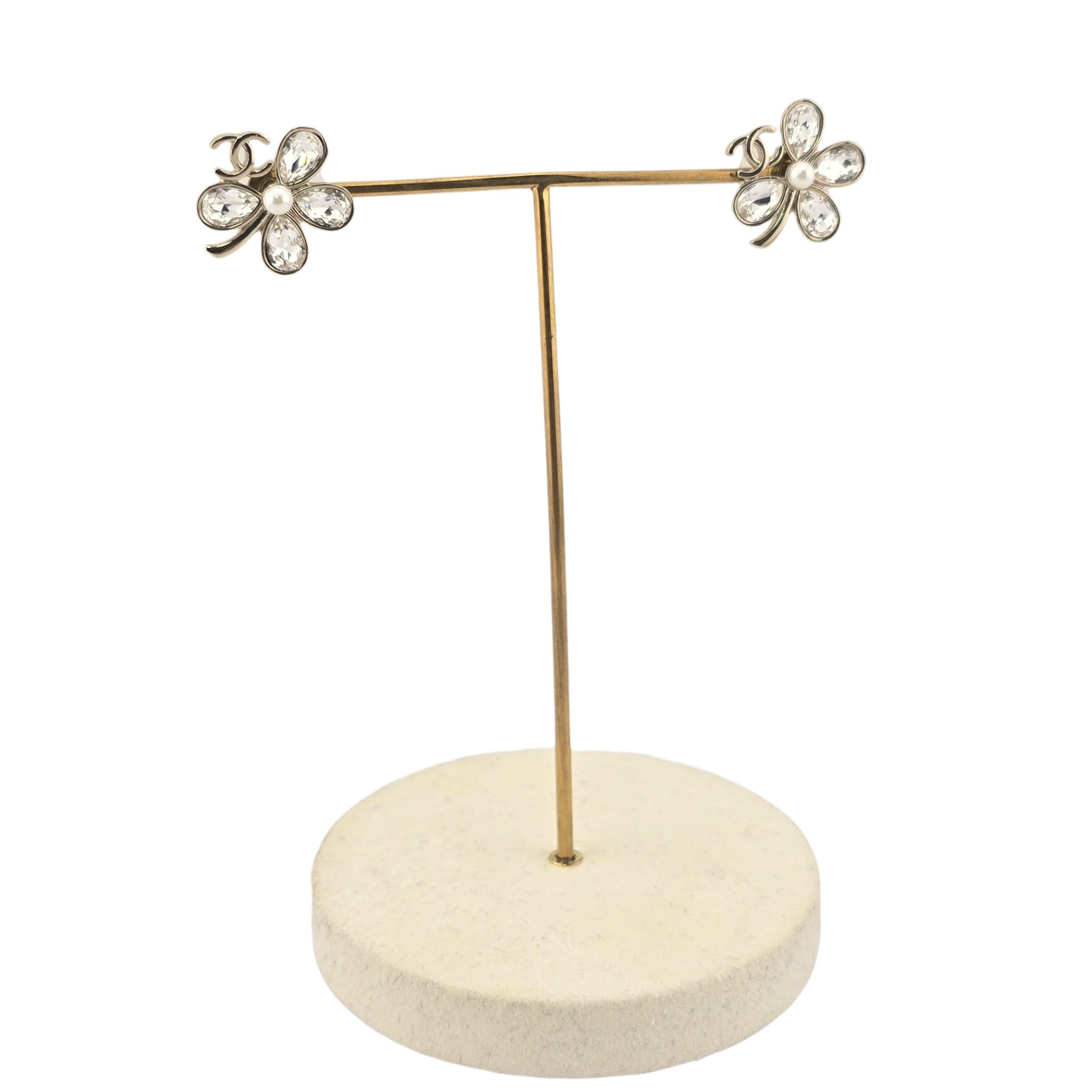 Chanel CC Crystal Floral Earrings 2026 CHANEL