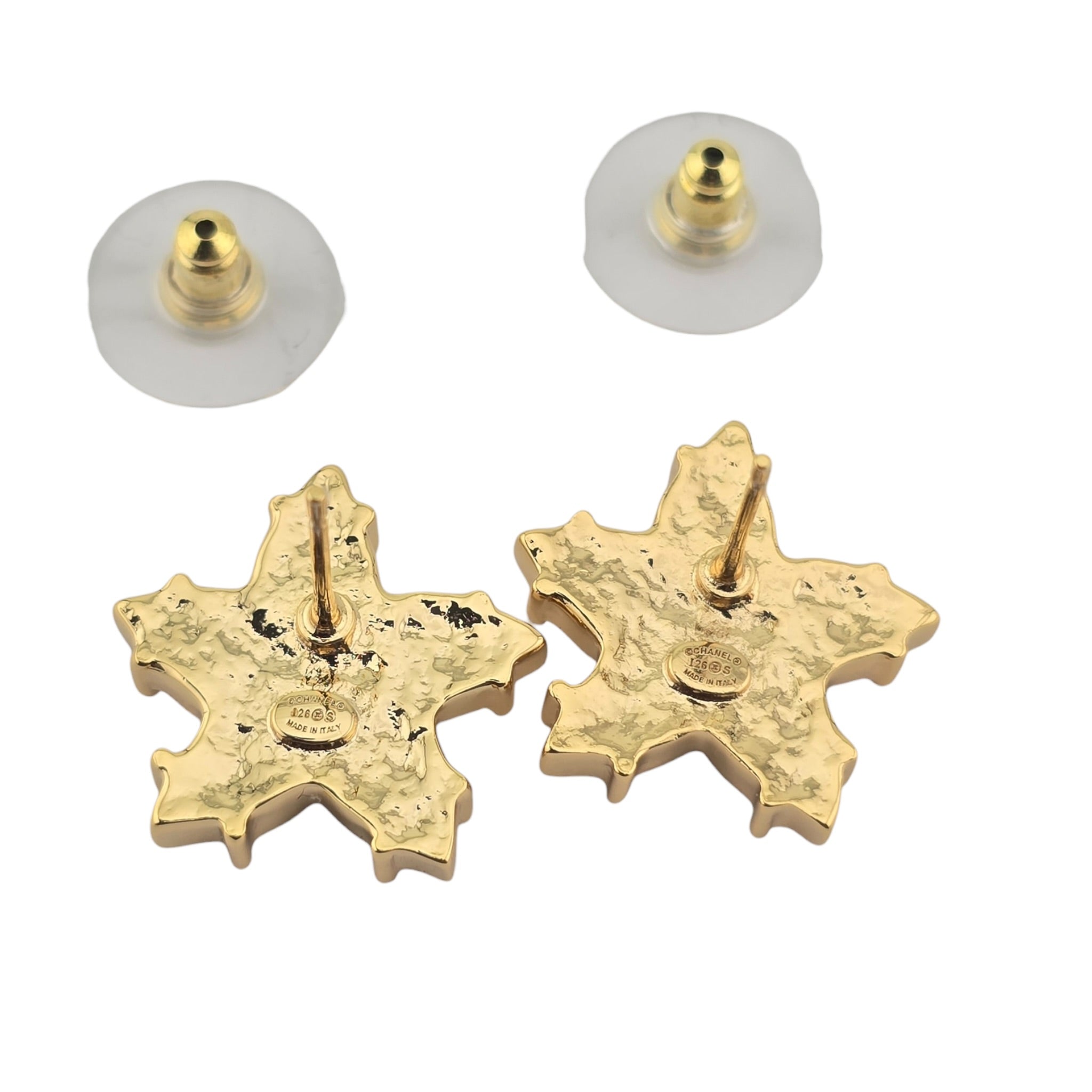 Chanel CC Crystal Floral Gold Stud Earrings 2026 CHANEL