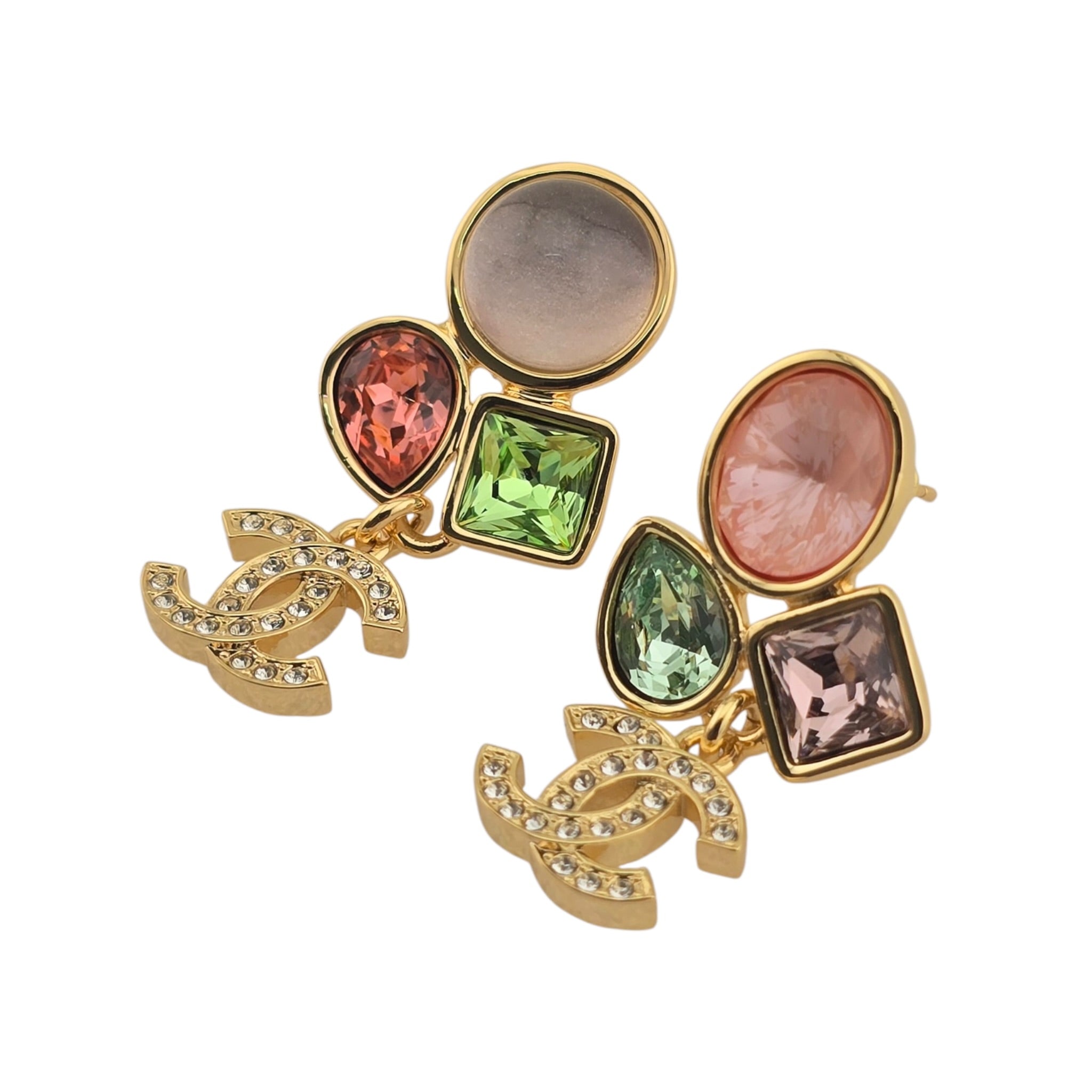 Chanel CC Gold Pendant Multicoloured Earrings 2026 CHANEL