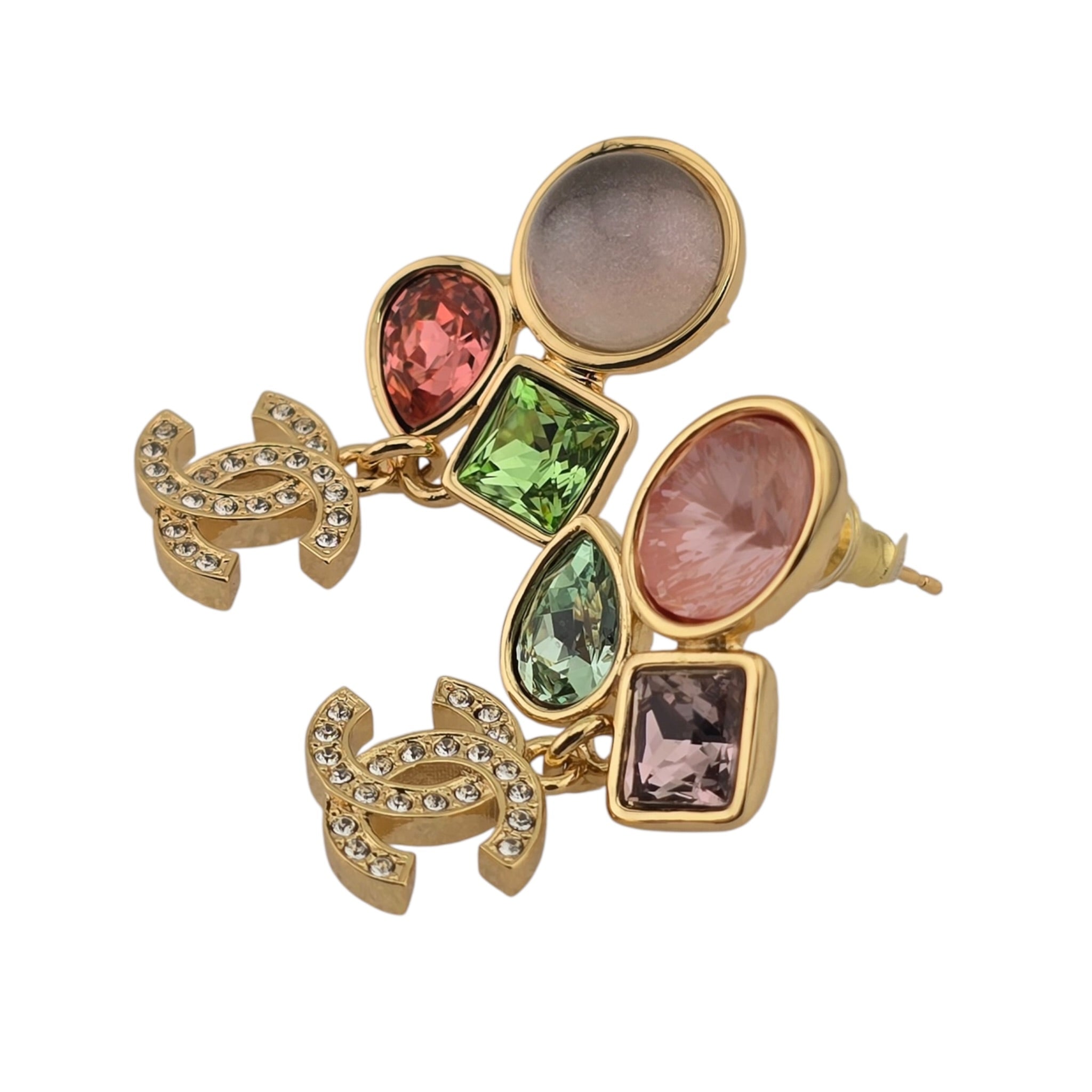 Chanel CC Gold Pendant Multicoloured Earrings 2026 CHANEL
