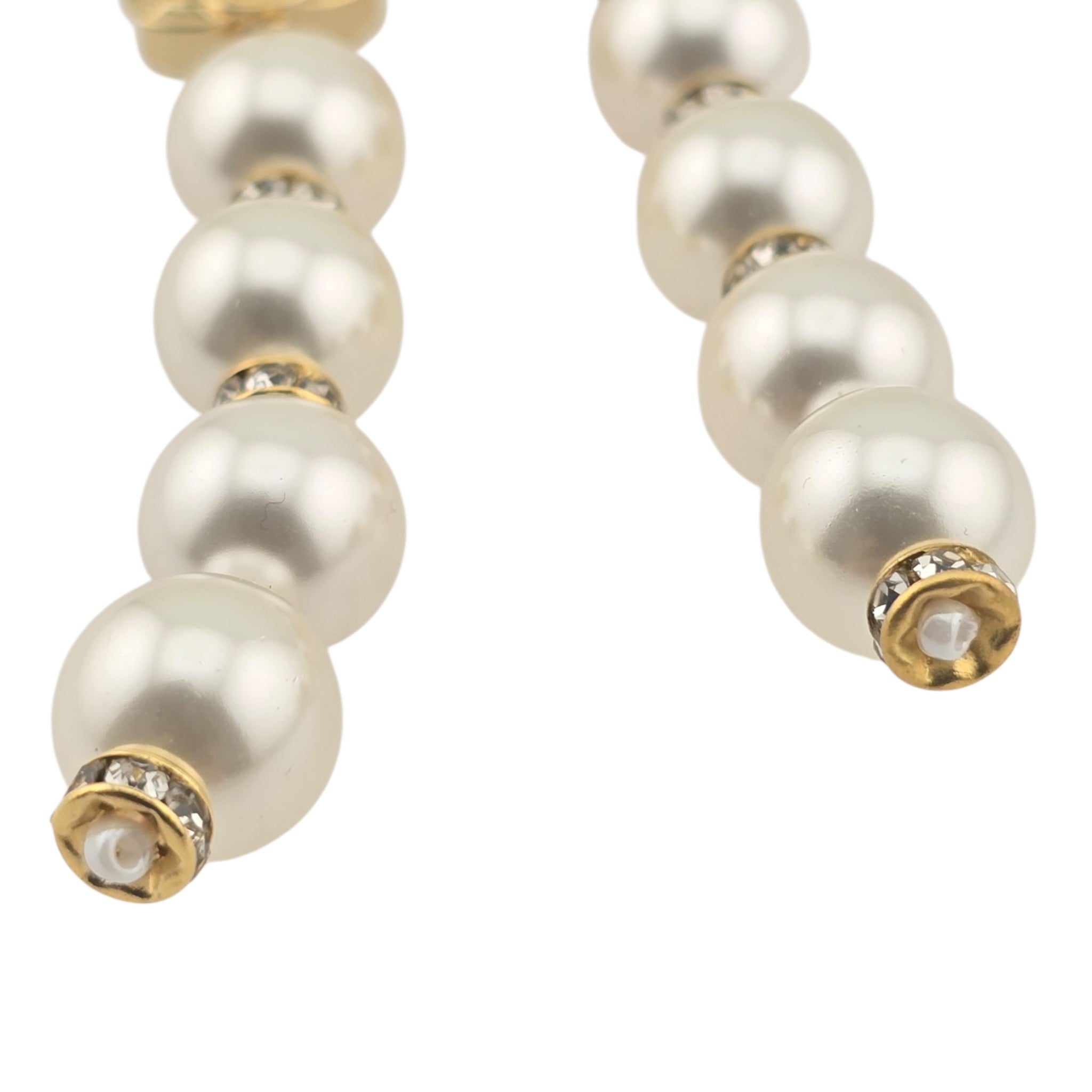 Chanel CC White Faux Resin Pearls Drop Earrings 2026 CHANEL