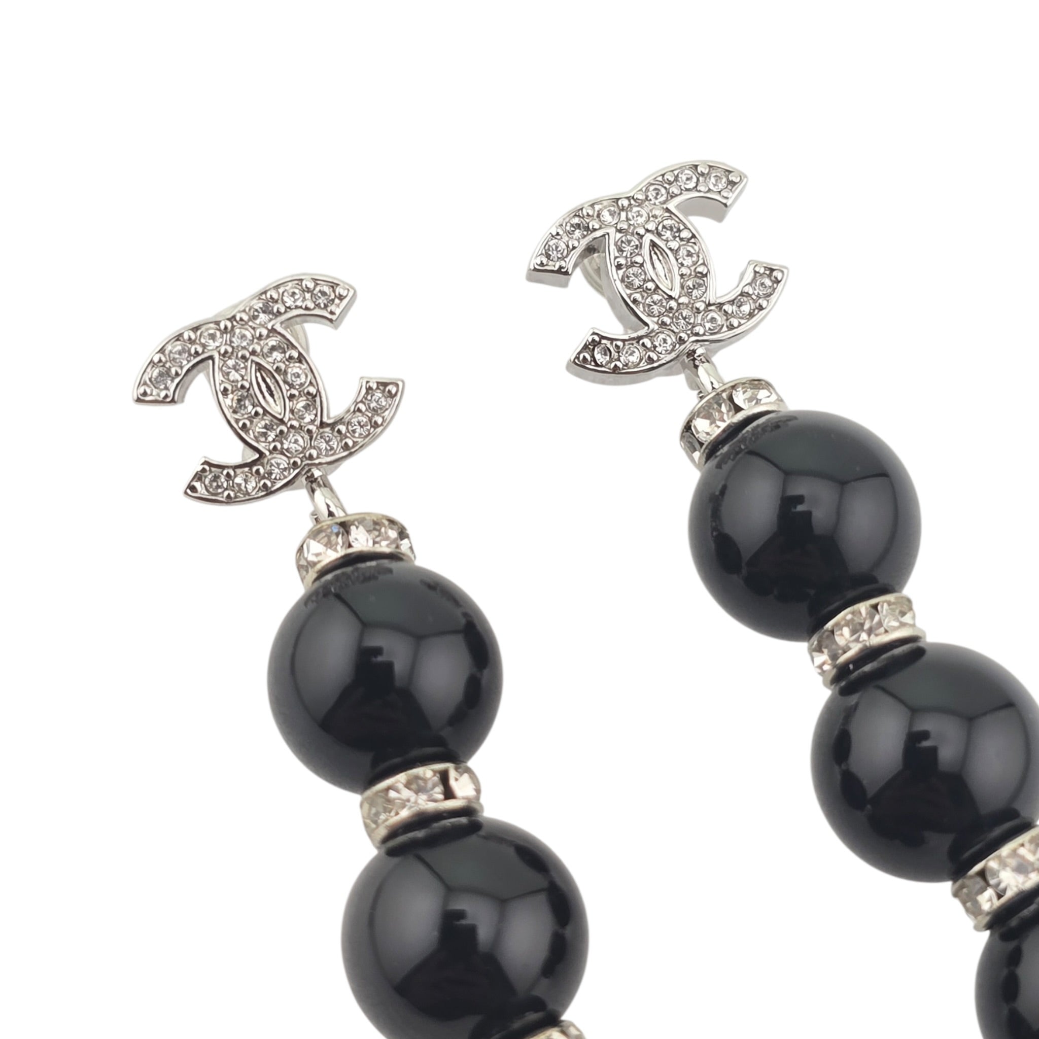 Chanel CC Black Faux Resin Drop Earrings 2026 CHANEL
