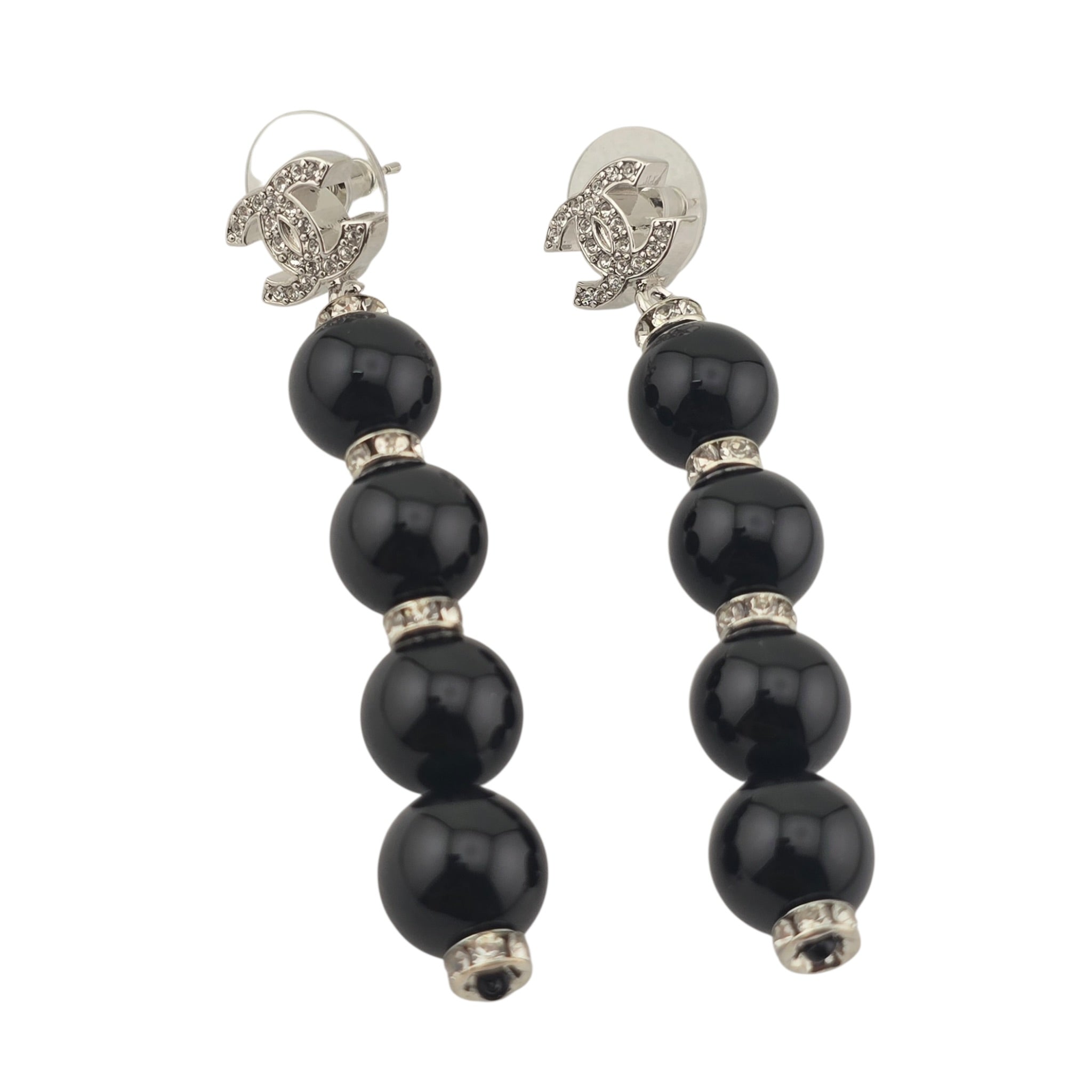 Chanel CC Black Faux Resin Drop Earrings 2026 CHANEL