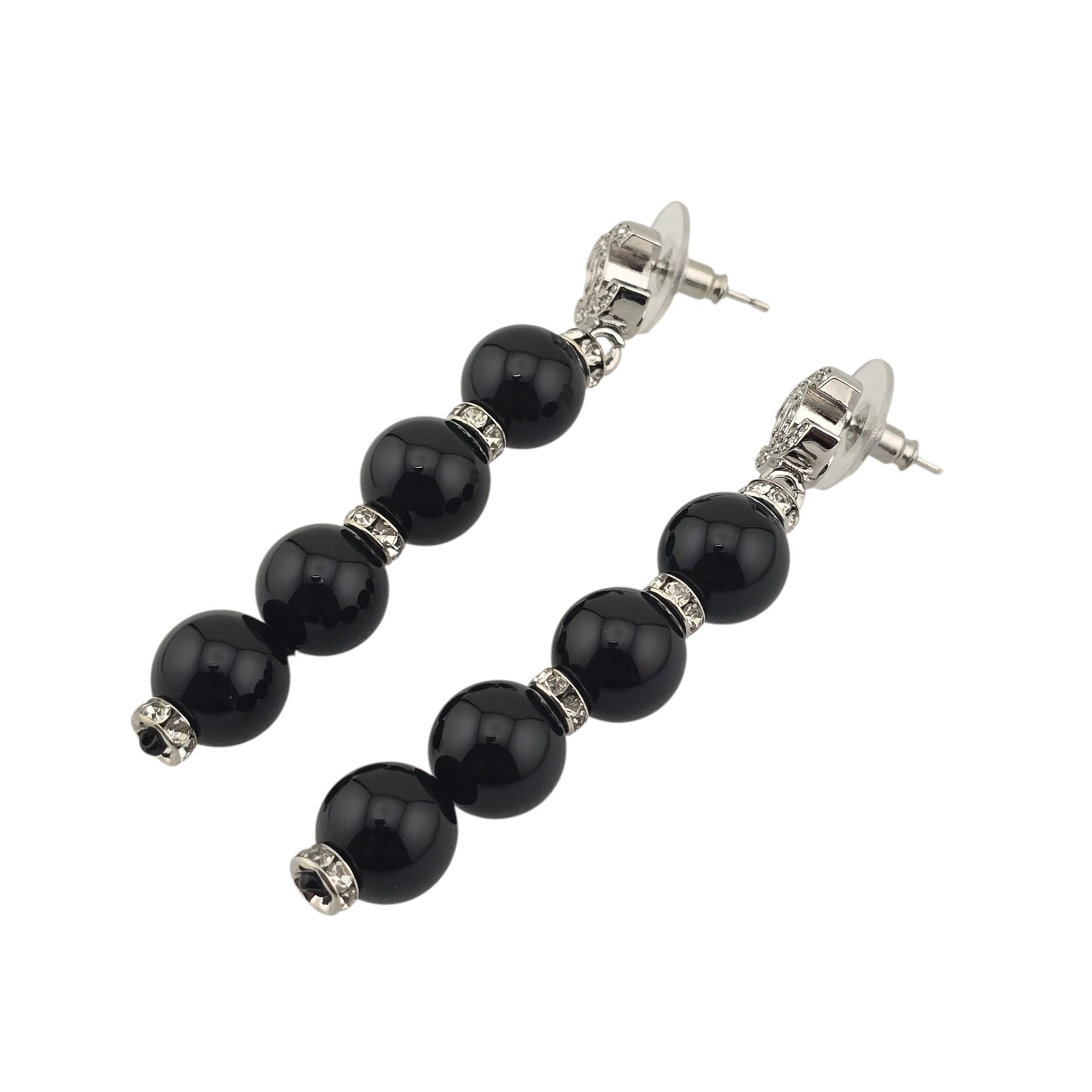 Chanel CC Black Faux Resin Drop Earrings 2026 CHANEL