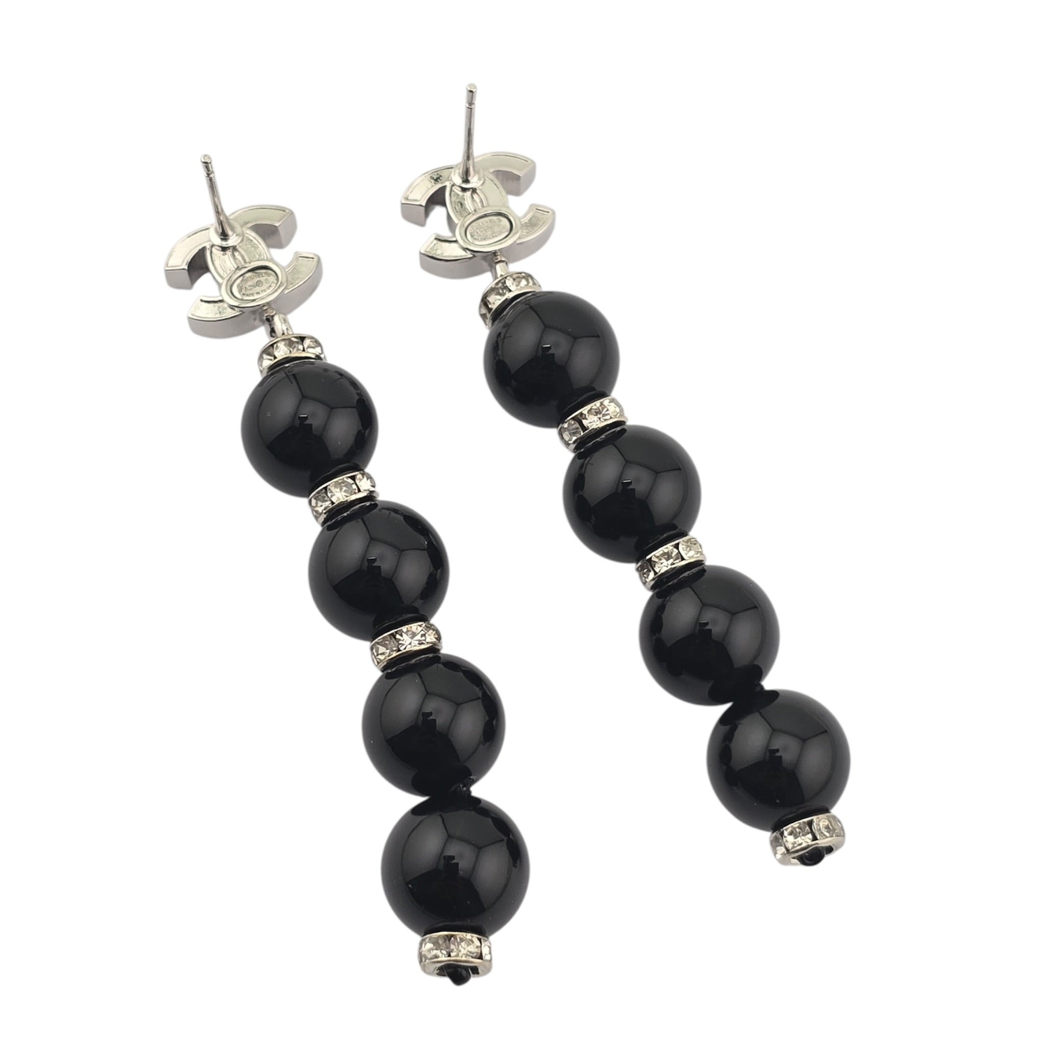 Chanel CC Black Faux Resin Drop Earrings 2026 CHANEL