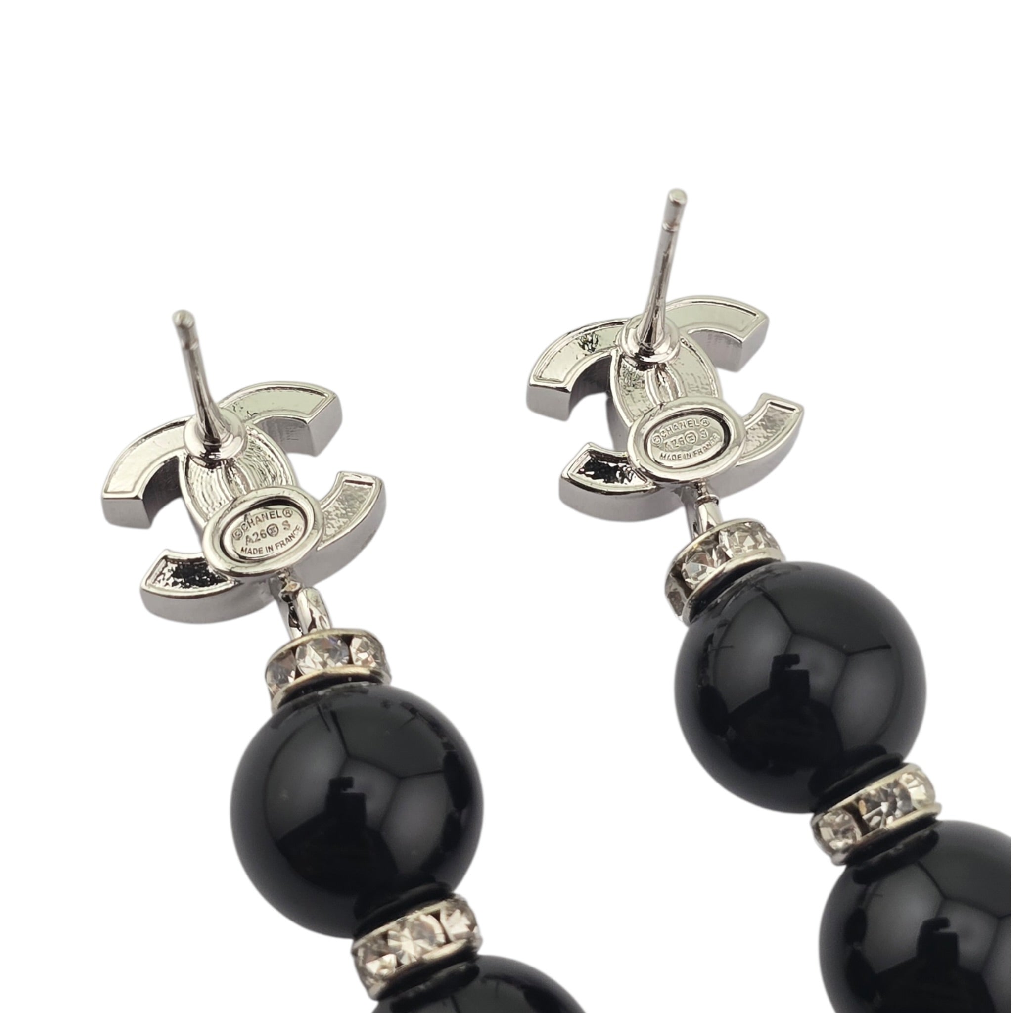 Chanel CC Black Faux Resin Drop Earrings 2026 CHANEL
