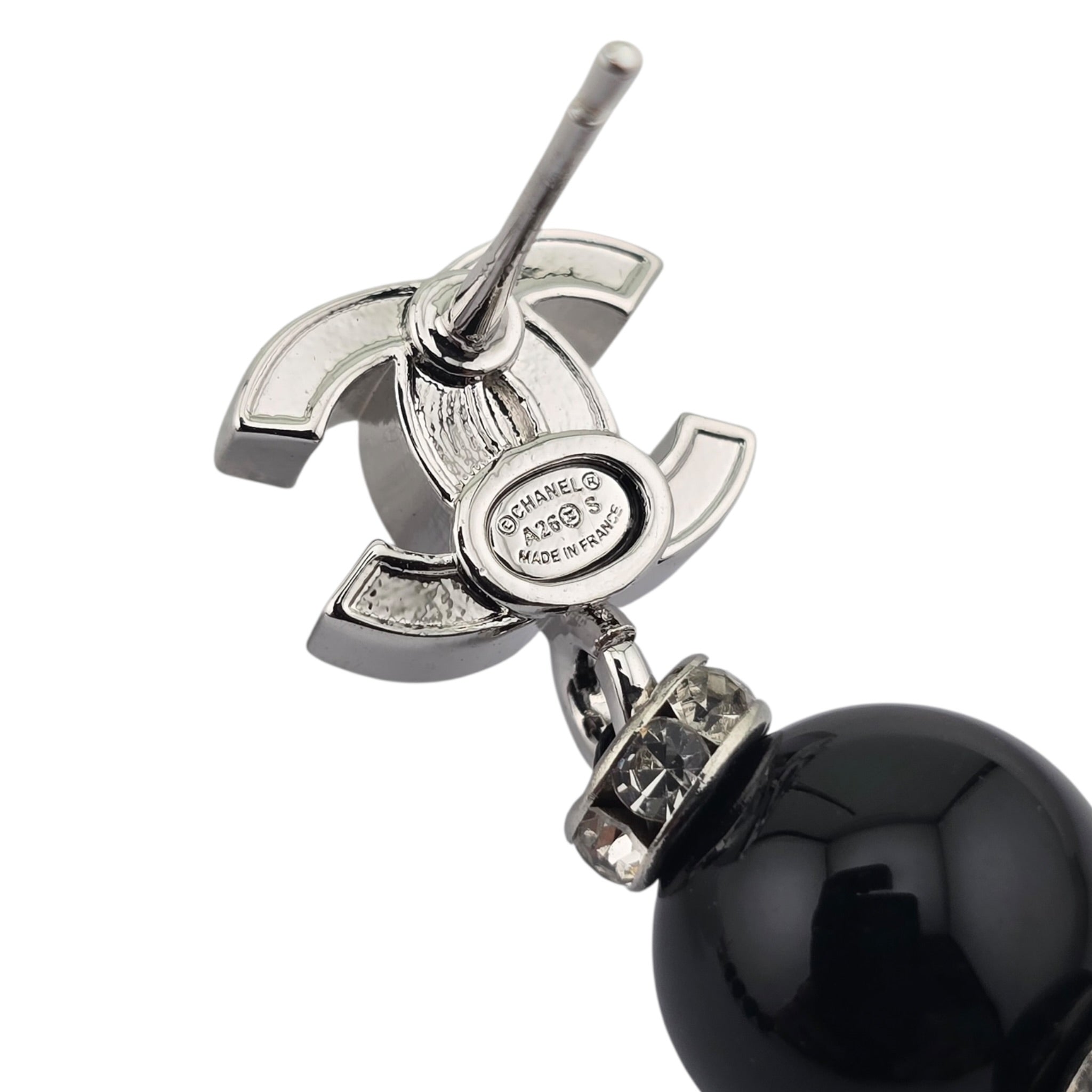 Chanel CC Black Faux Resin Drop Earrings 2026 CHANEL