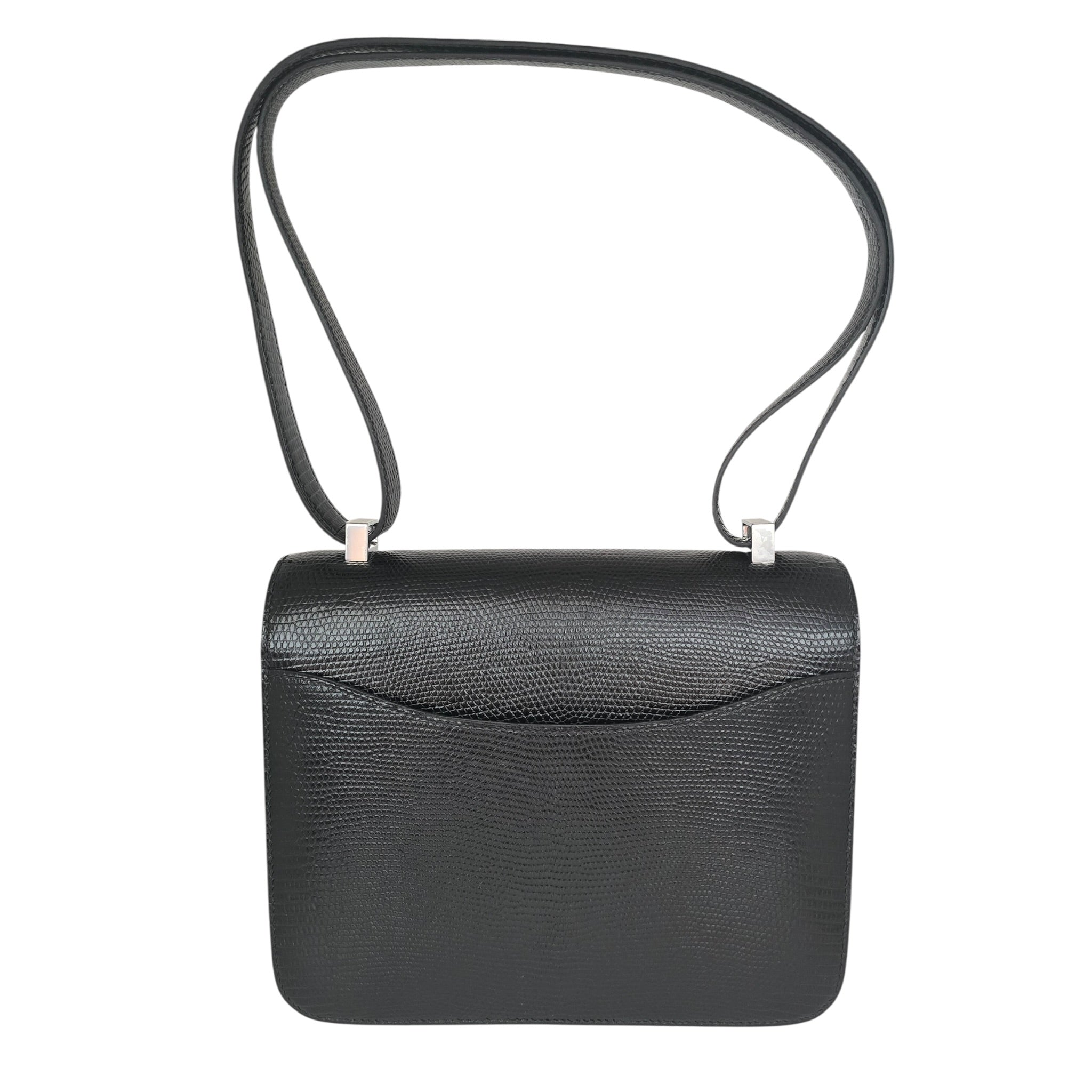 Hermès Constance 24 Noir Lizard Niloticus Palladium Hardware HERMES