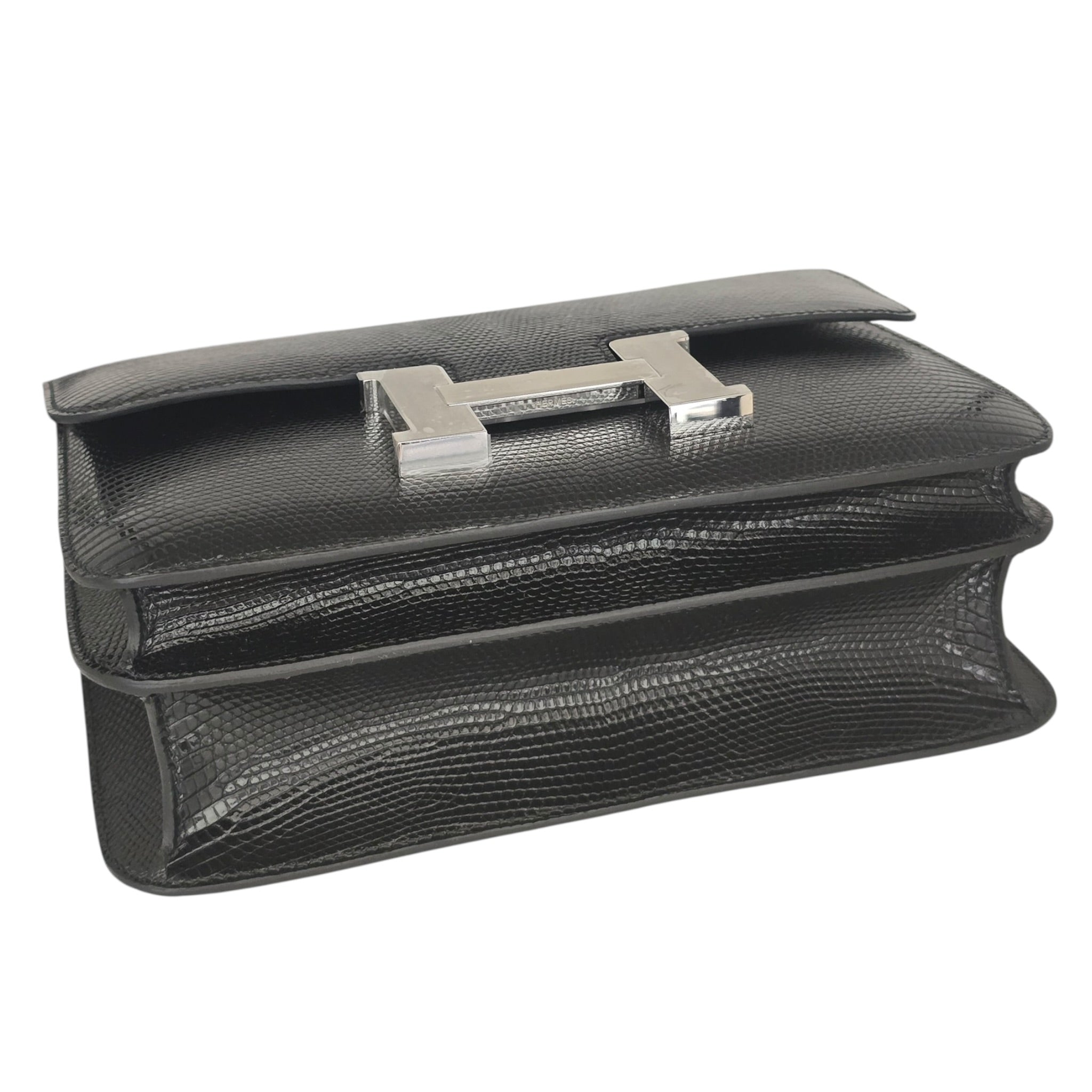 Hermès Constance 24 Noir Lizard Niloticus Palladium Hardware HERMES