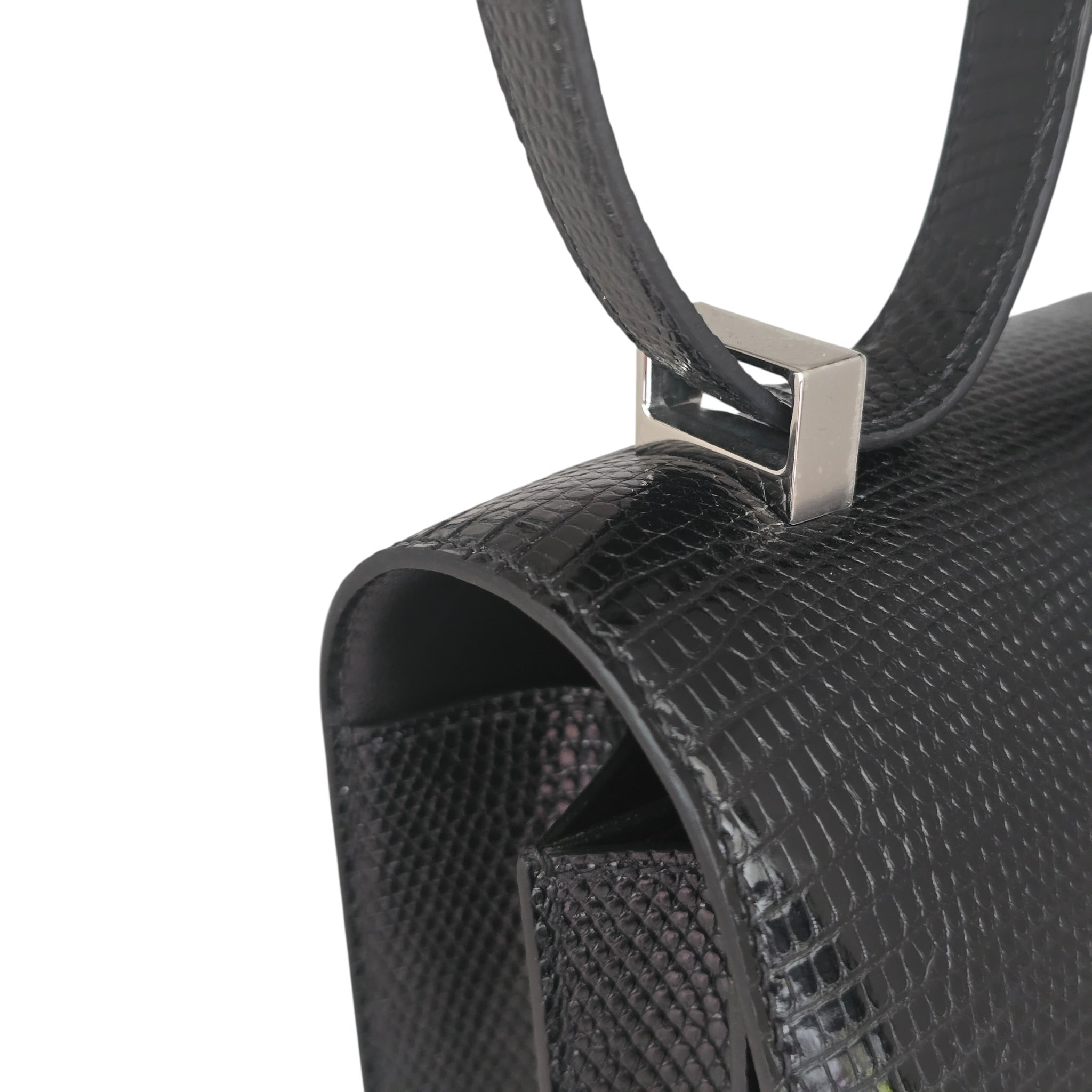 Hermès Constance 24 Noir Lizard Niloticus Palladium Hardware HERMES
