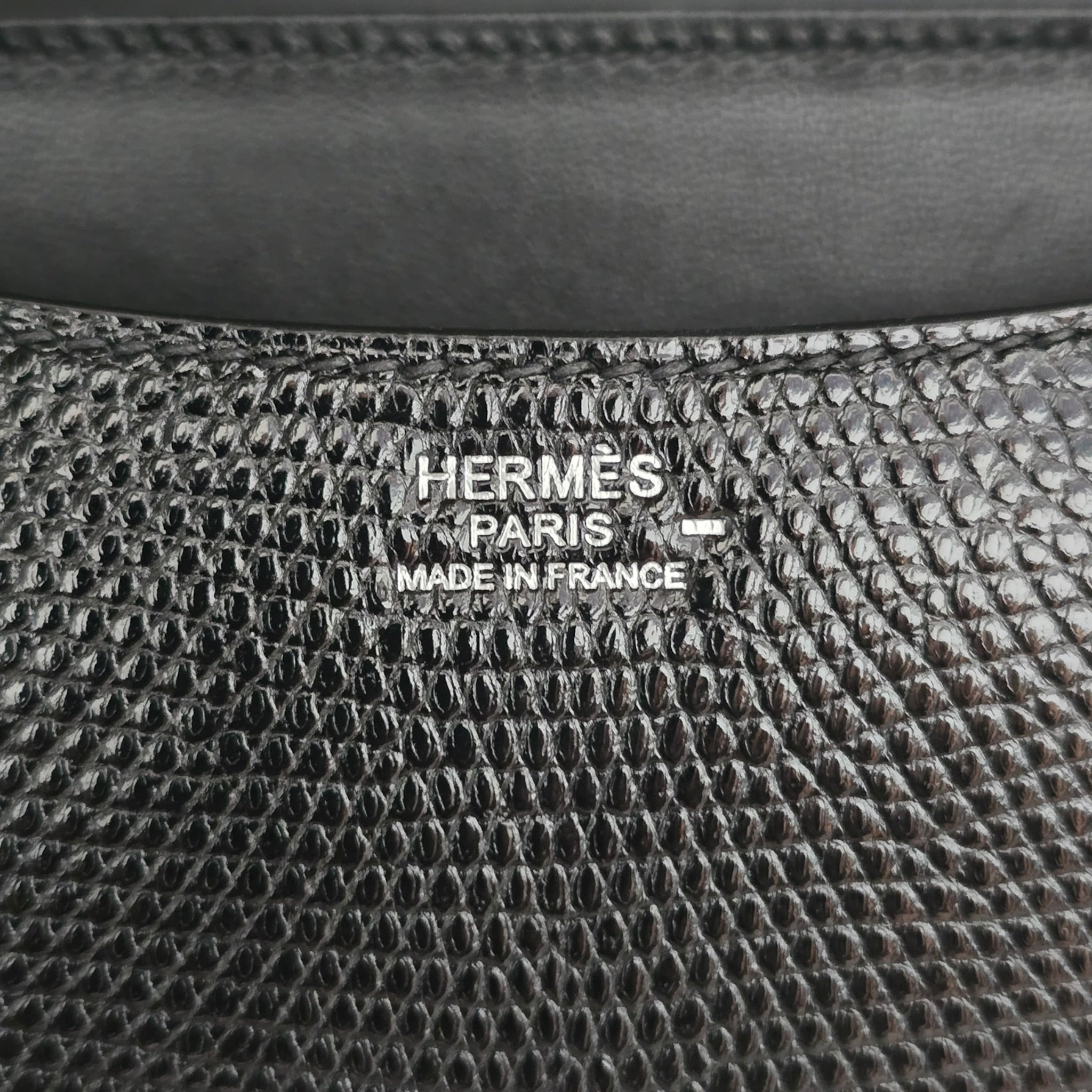 Hermès Constance 24 Noir Lizard Niloticus Palladium Hardware HERMES