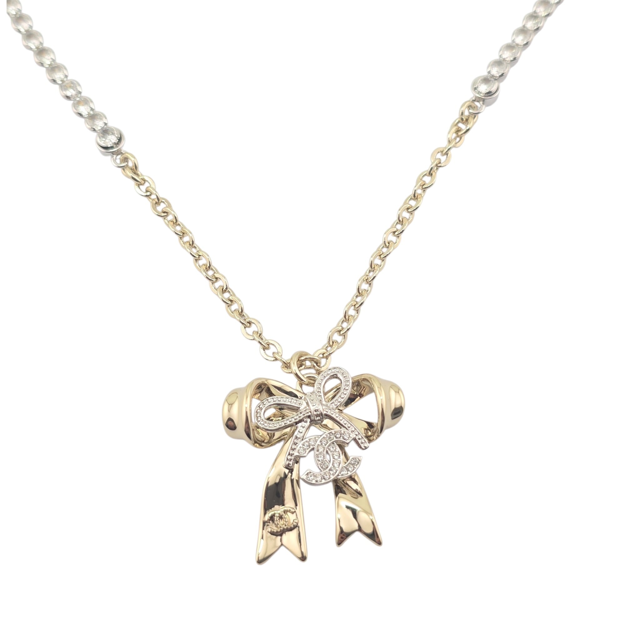 Chanel CC Gold Bow Necklace 2025 CHANEL