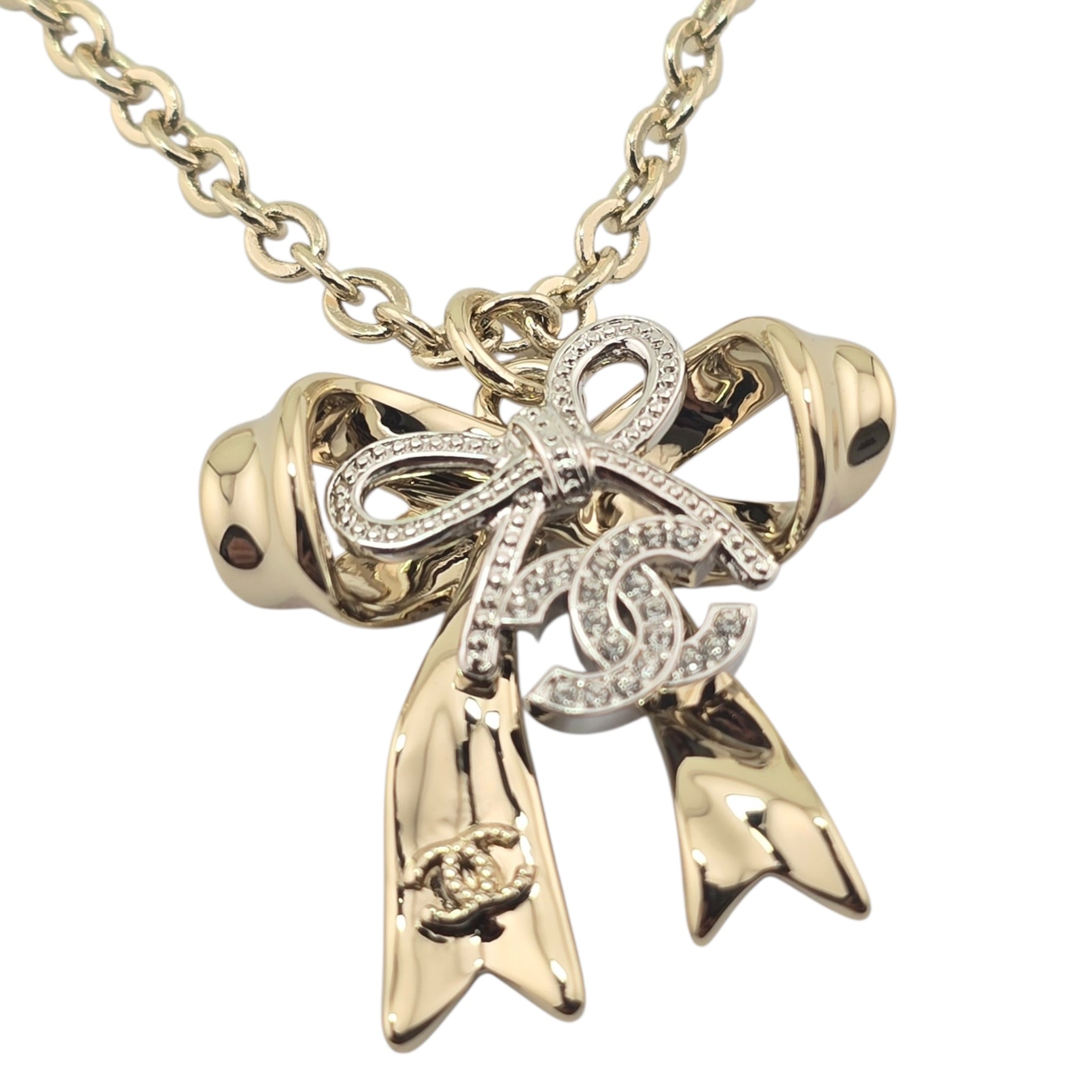 Chanel CC Gold Bow Necklace 2025 CHANEL