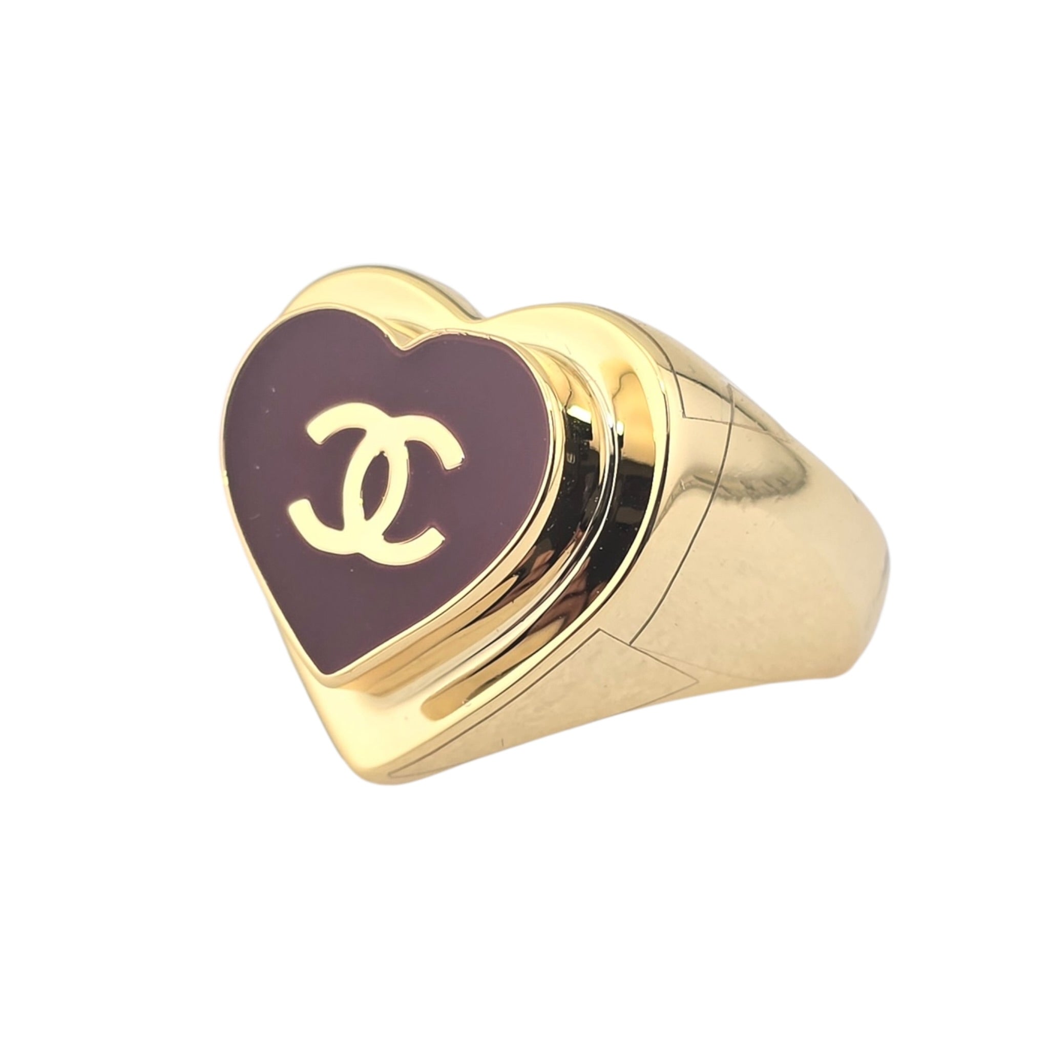 Chanel CC Red Heart Gold Ring 2026 CHANEL