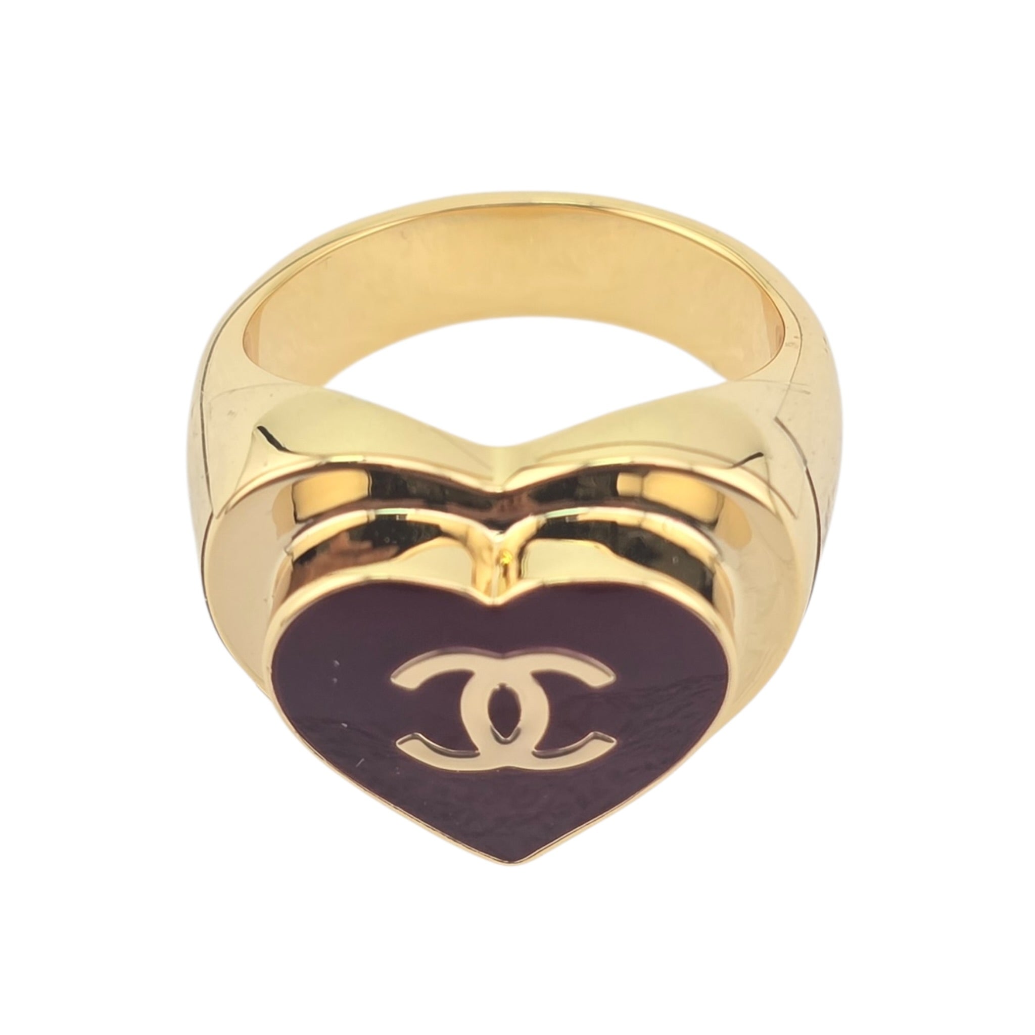 Chanel CC Red Heart Gold Ring 2026 CHANEL
