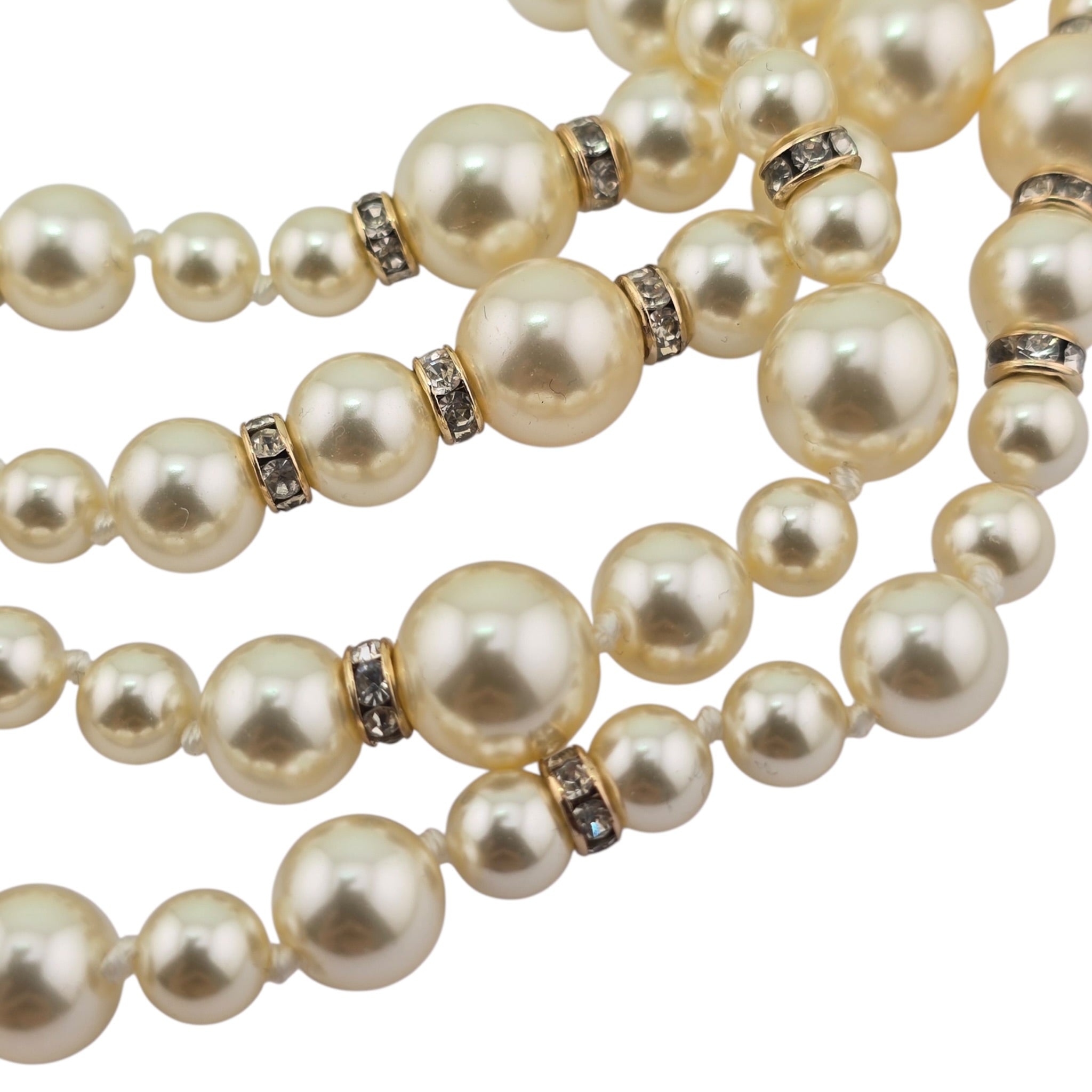 Chanel CC Faux Pearl Crystal Long Necklace 2024 CHANEL