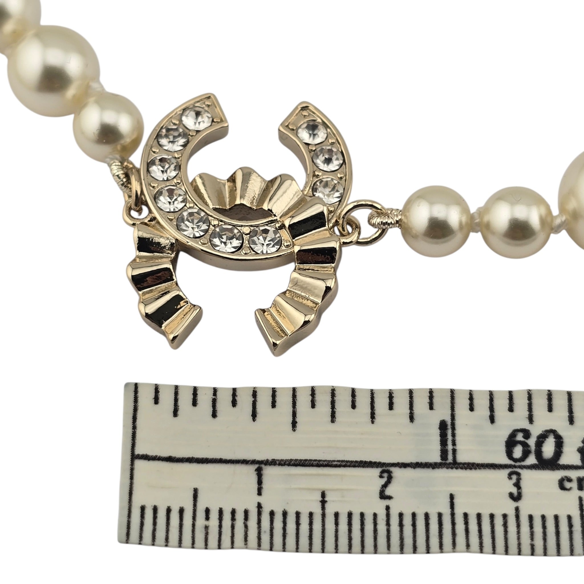 Chanel CC Faux Pearl Crystal Long Necklace 2024 CHANEL
