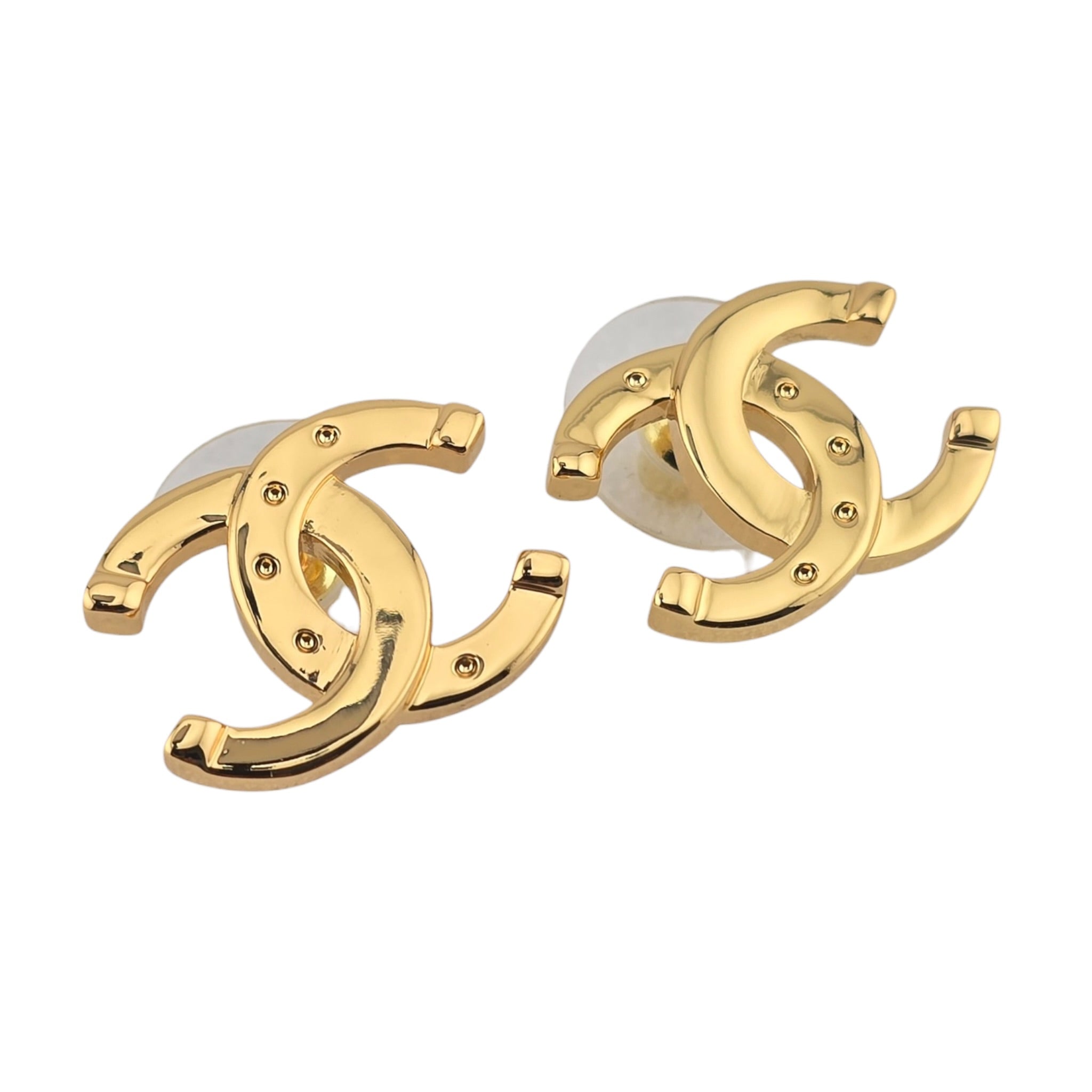 Chanel CC Gold Stud Earrings 2025 CHANEL