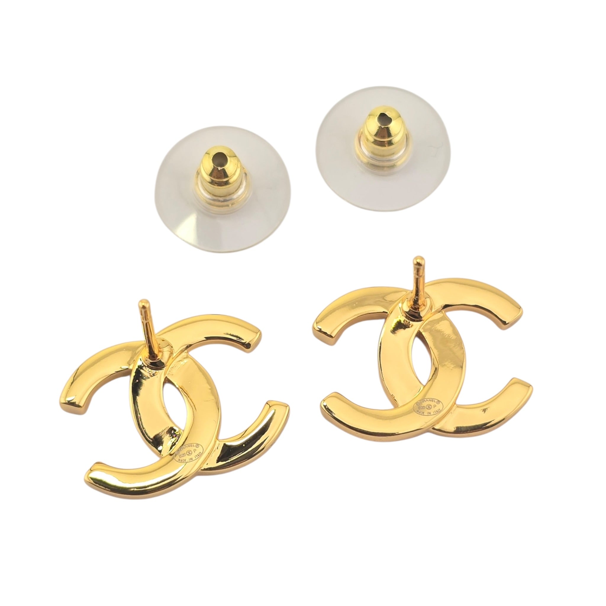 Chanel CC Gold Stud Earrings 2025 CHANEL
