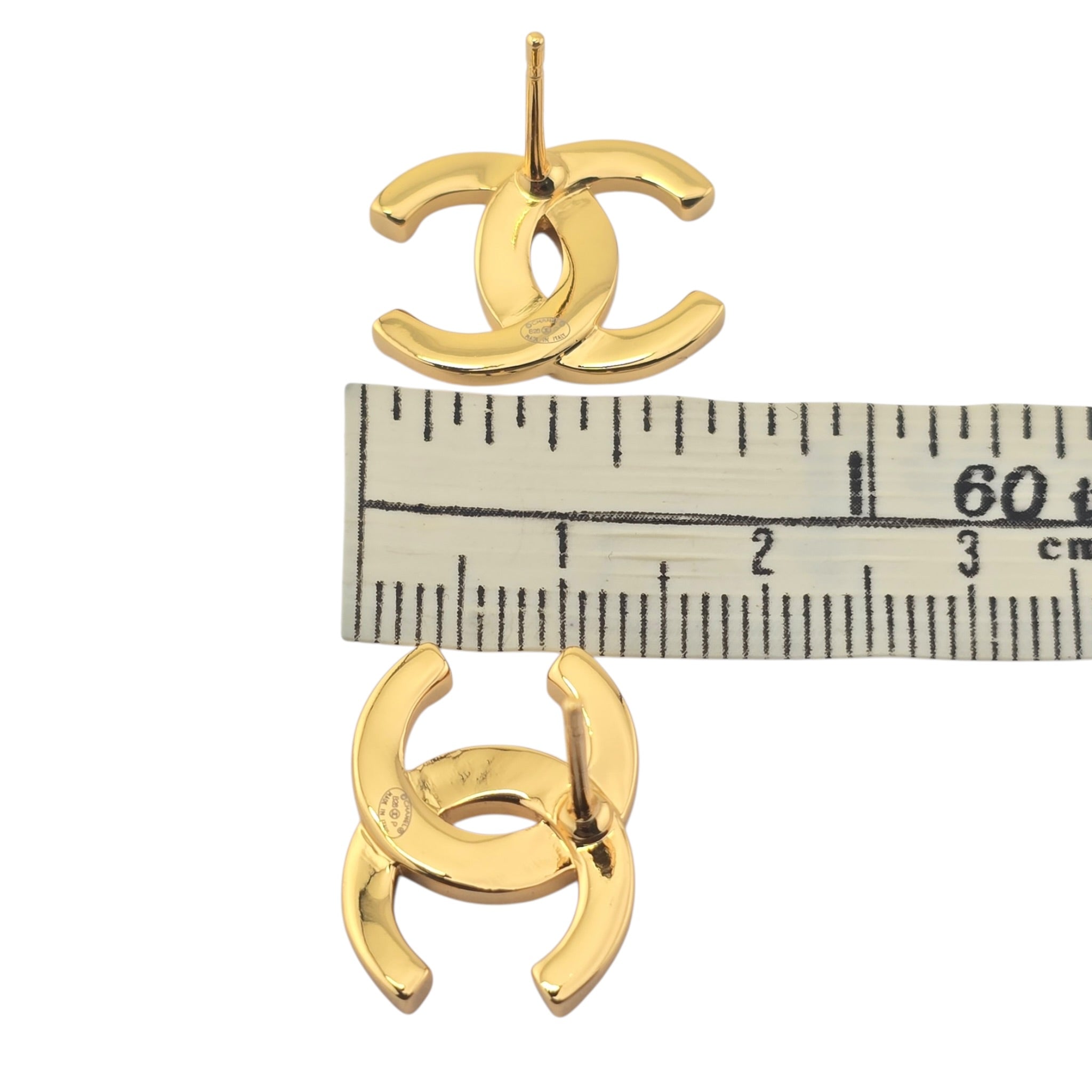 Chanel CC Gold Stud Earrings 2025 CHANEL