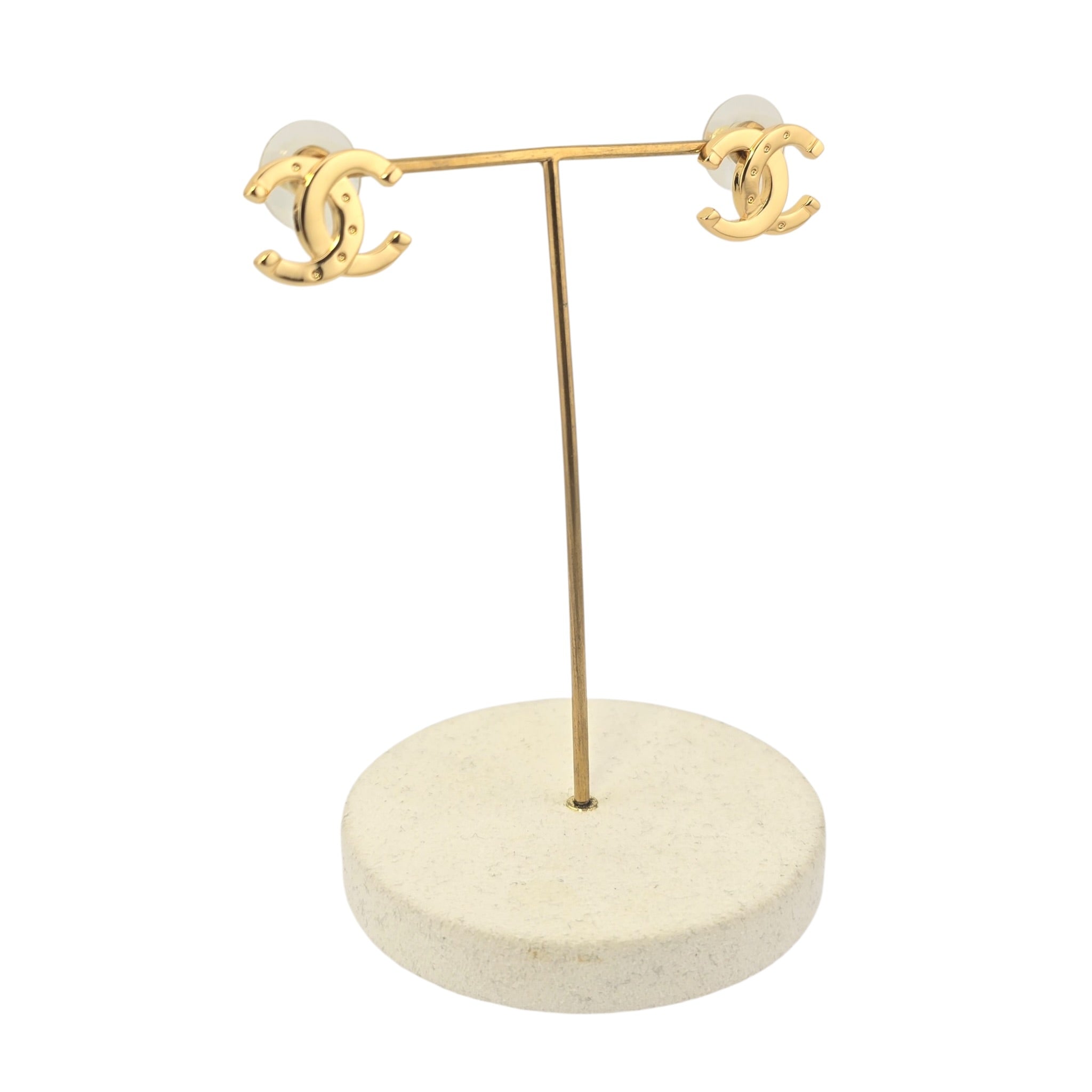 Chanel CC Gold Stud Earrings 2025 CHANEL