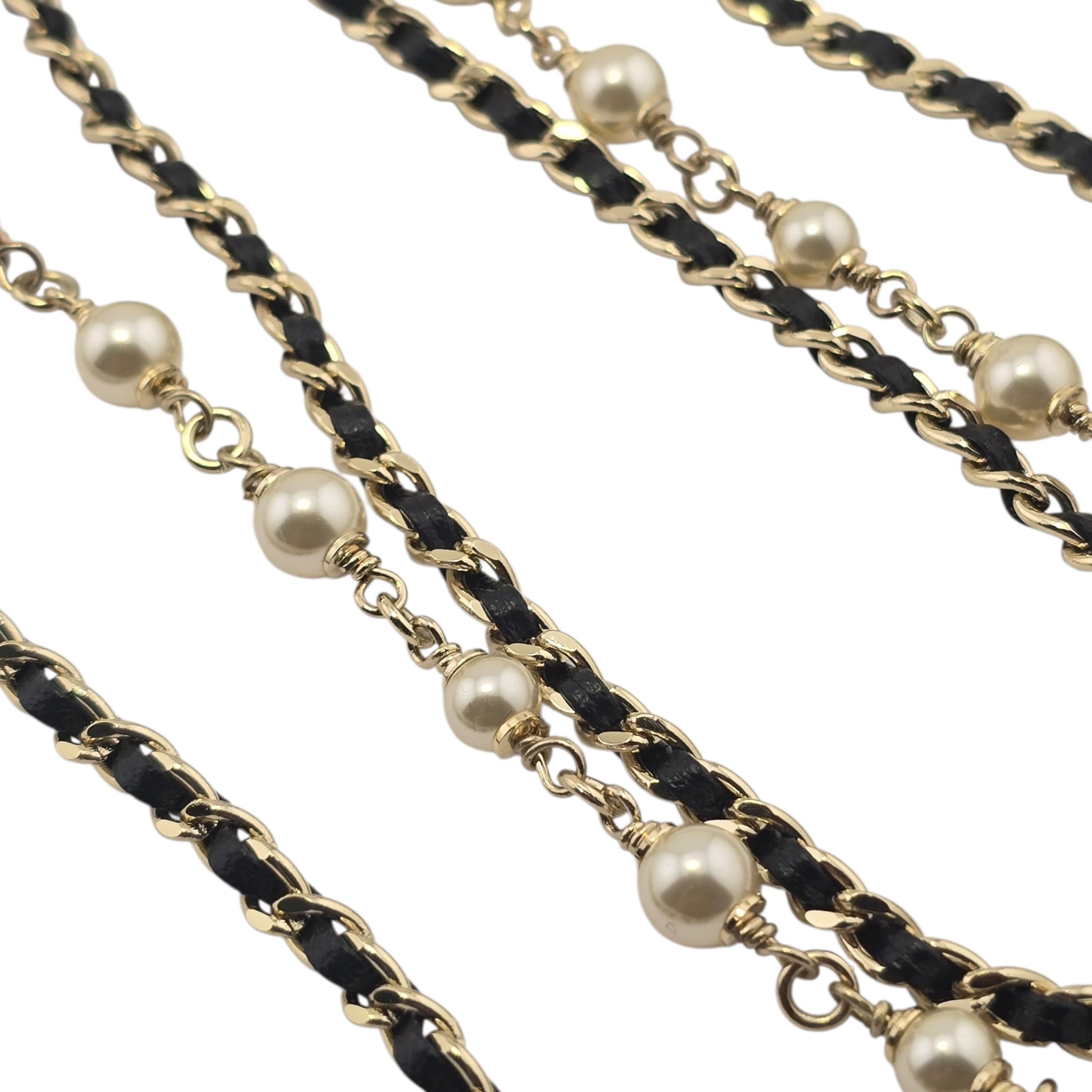 Chanel CC Faux Pearl Crystal Long Necklace 2021 CHANEL