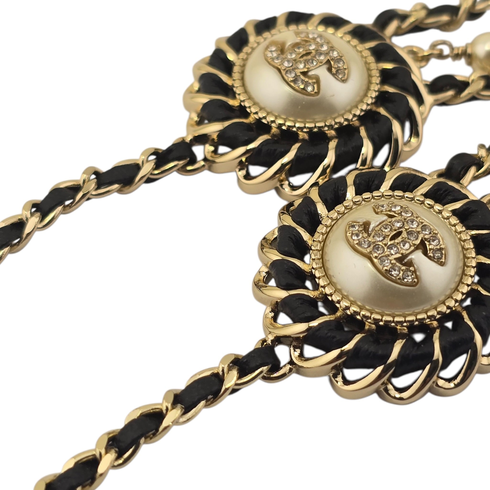 Chanel CC Faux Pearl Crystal Long Necklace 2021 CHANEL