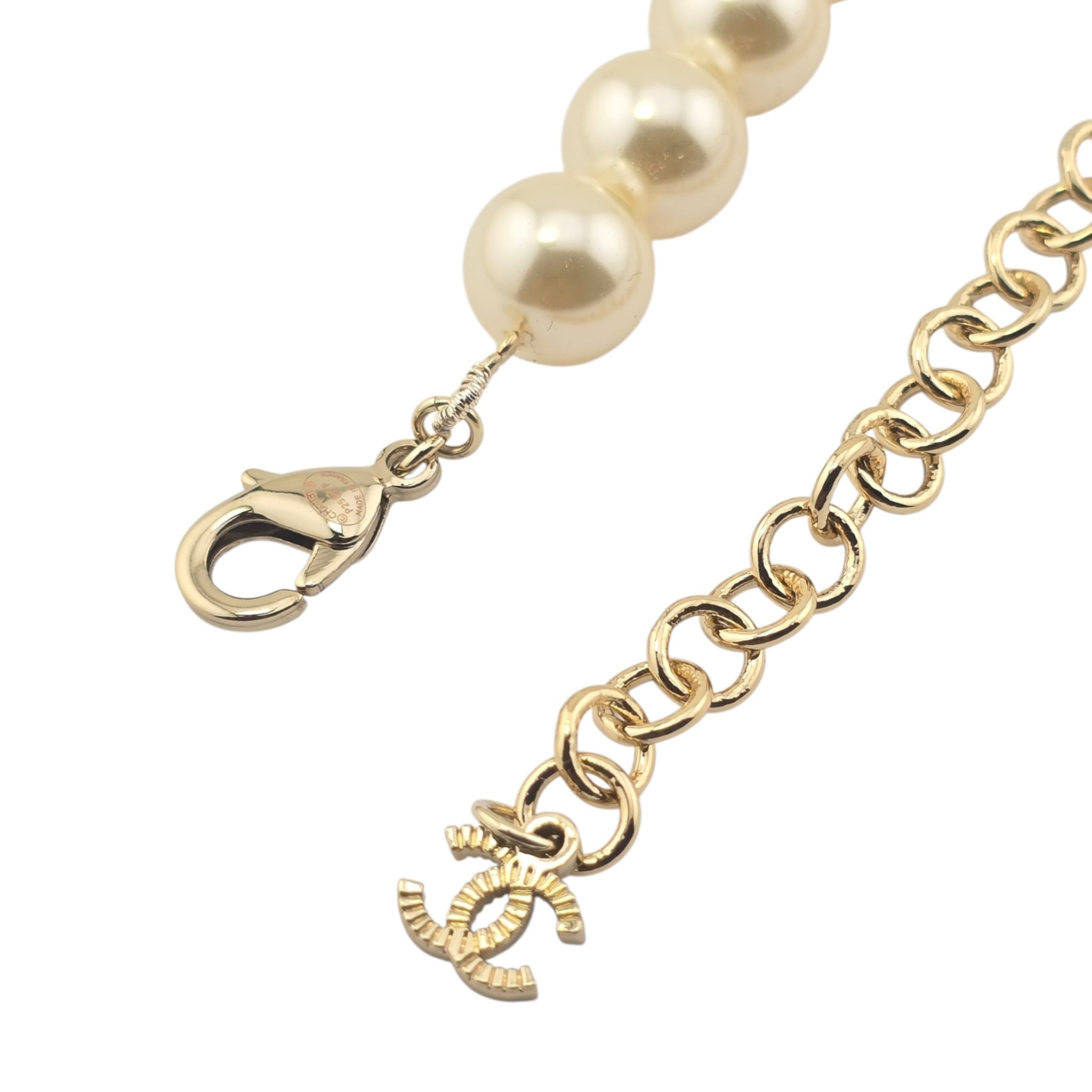 Chanel CC Faux Pearl Crystal Long Necklace 2025 CHANEL