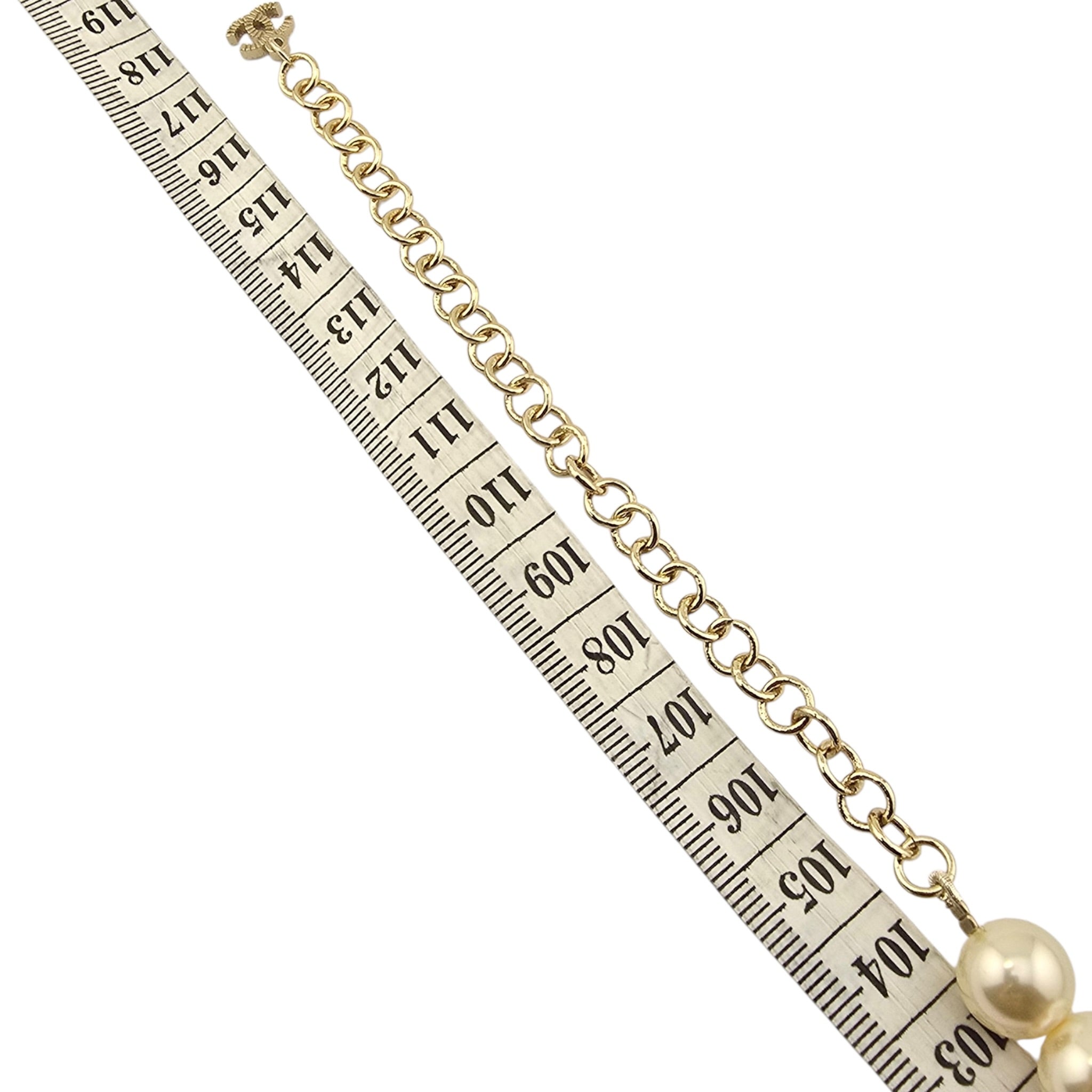 Chanel CC Faux Pearl Crystal Long Necklace 2025 CHANEL