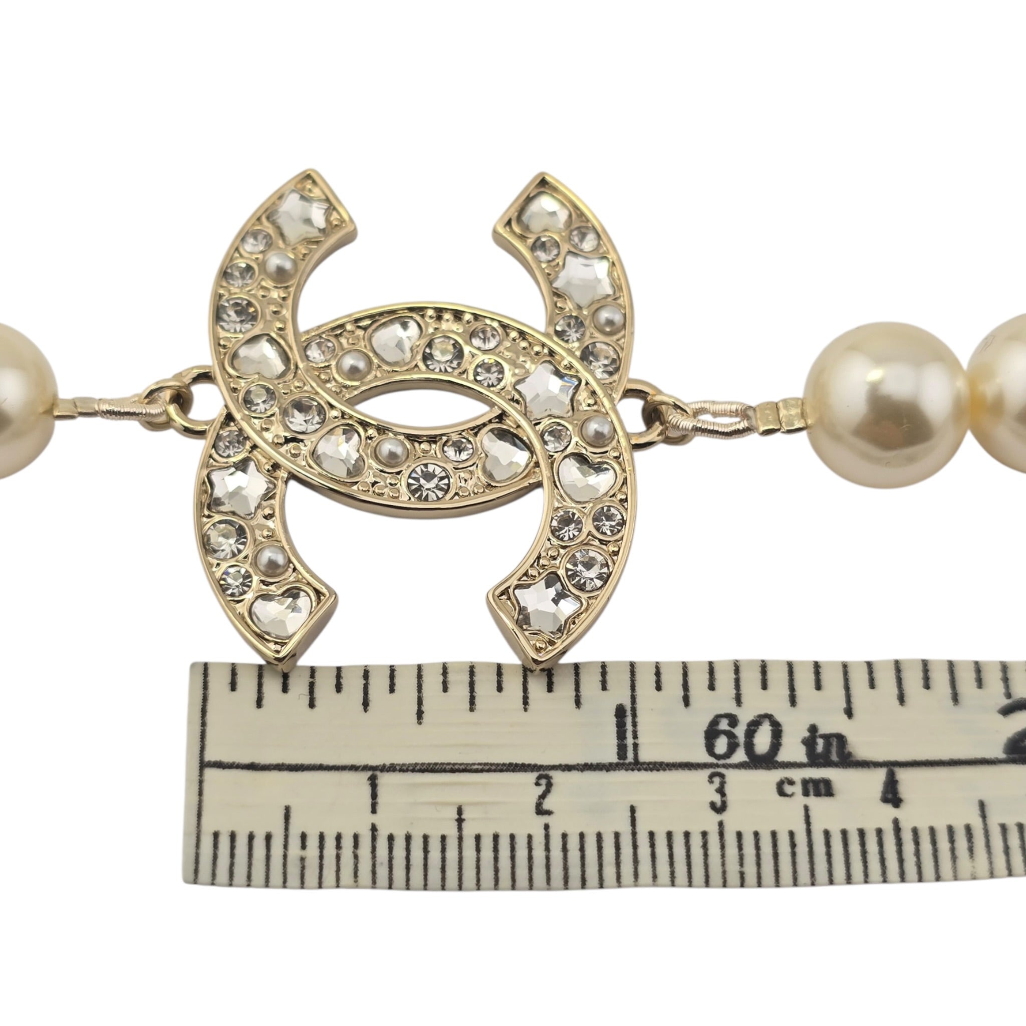 Chanel CC Faux Pearl Crystal Long Necklace 2025 CHANEL