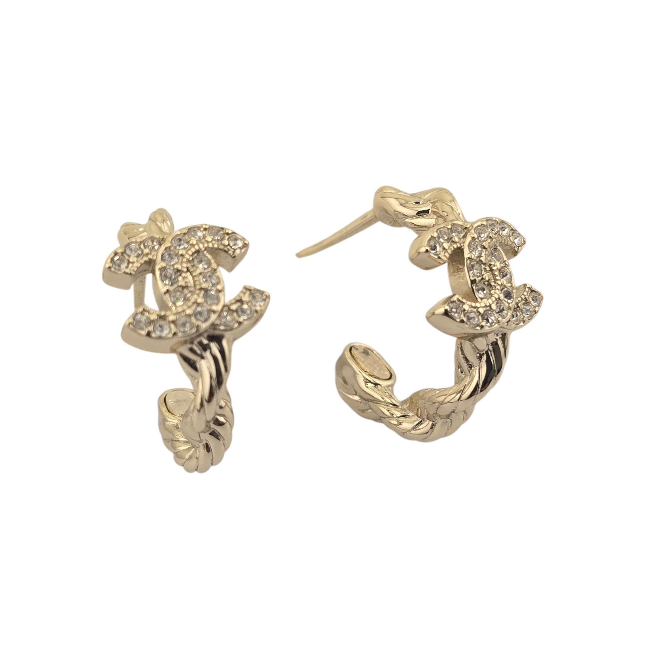 Chanel CC Gold Hoop Earrings 2026 CHANEL