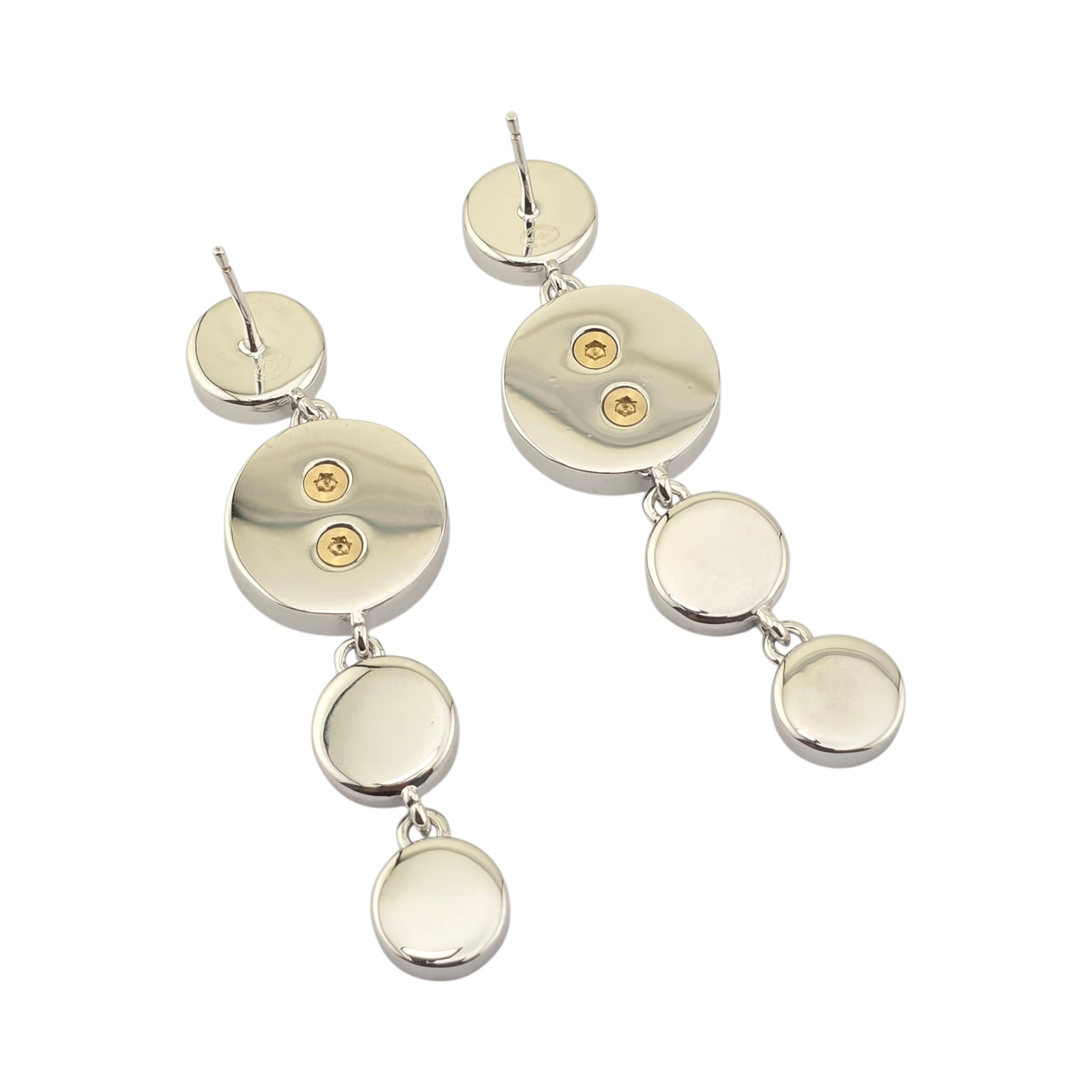Chanel CC Silver Crystal Drop Earrings 2026 CHANEL