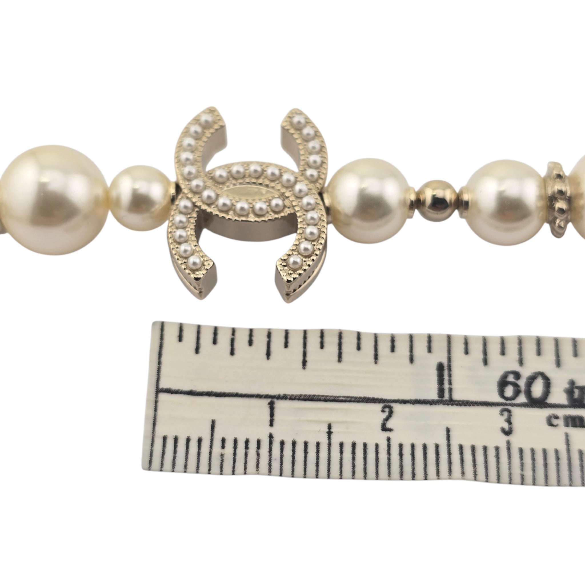 Chanel CC Long Faux Pearl Necklace Star Crystals 2025 CHANEL