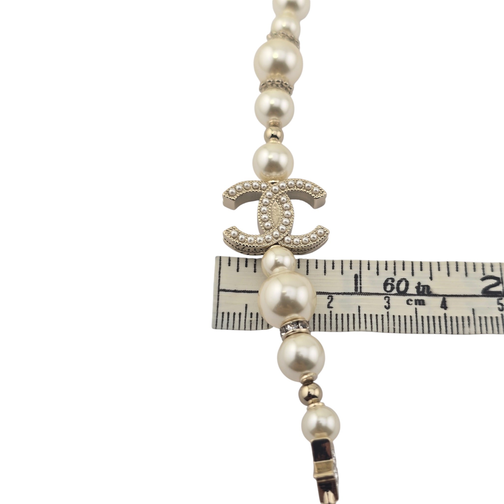 Chanel CC Long Faux Pearl Necklace Star Crystals 2025 CHANEL