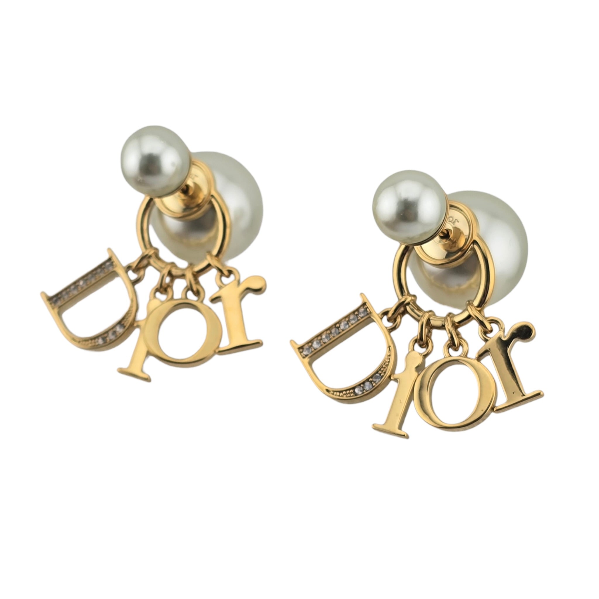Christian Dior Tribales Faux Pearl Crystal Earrings DIOR