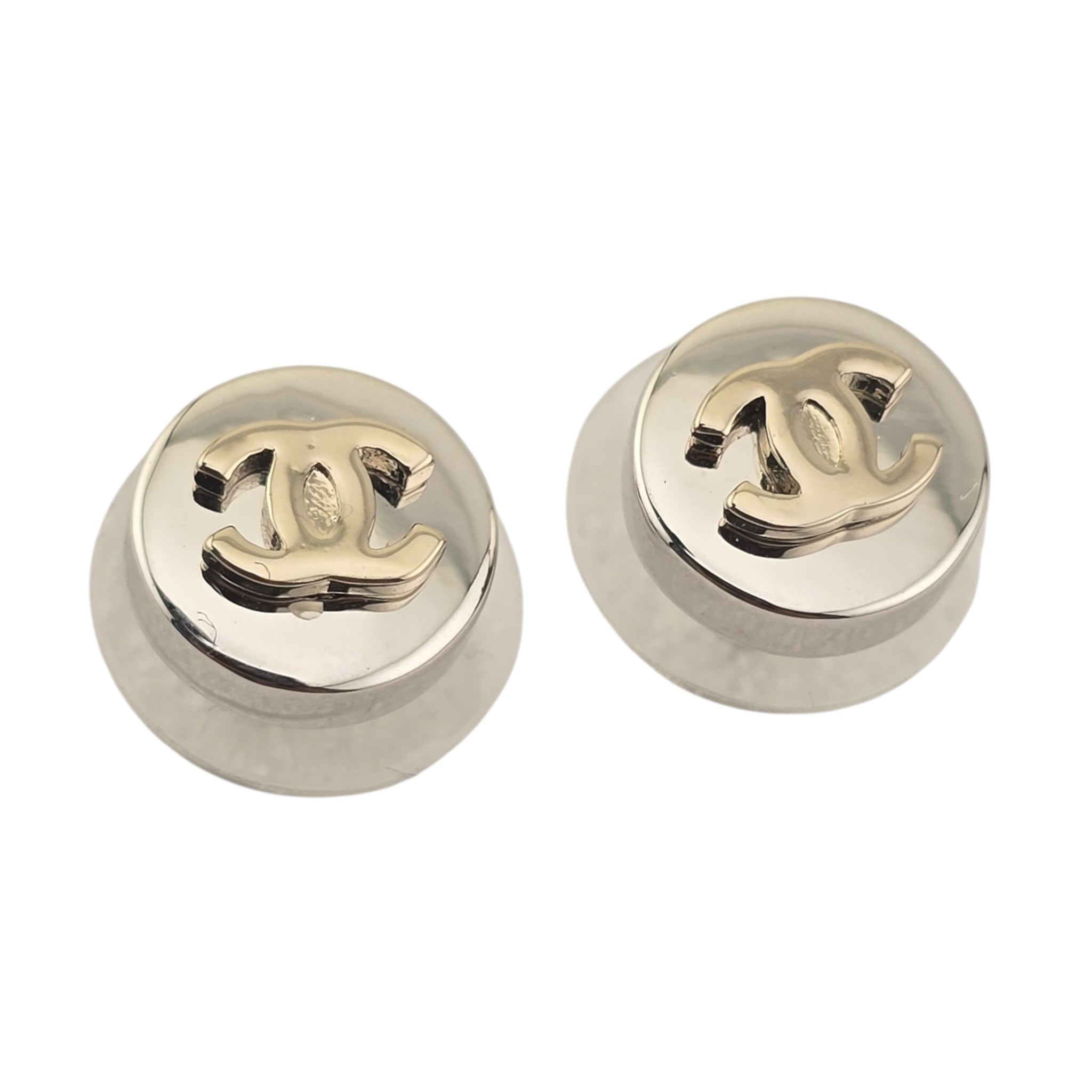 Chanel CC Round Silver Gold Earrings 2026 CHANEL