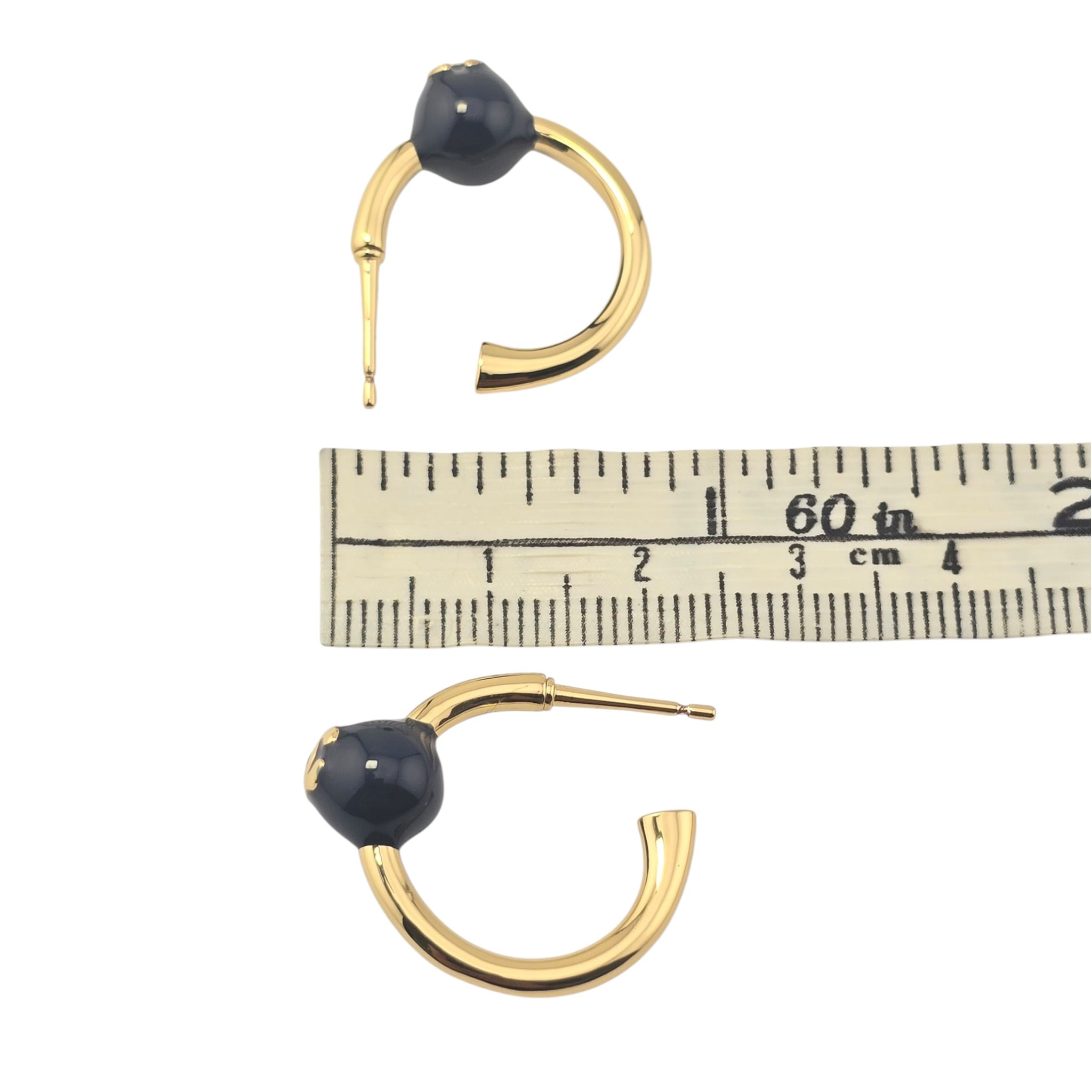 Chanel CC Gold Black Hoop Earrings 2026 CHANEL