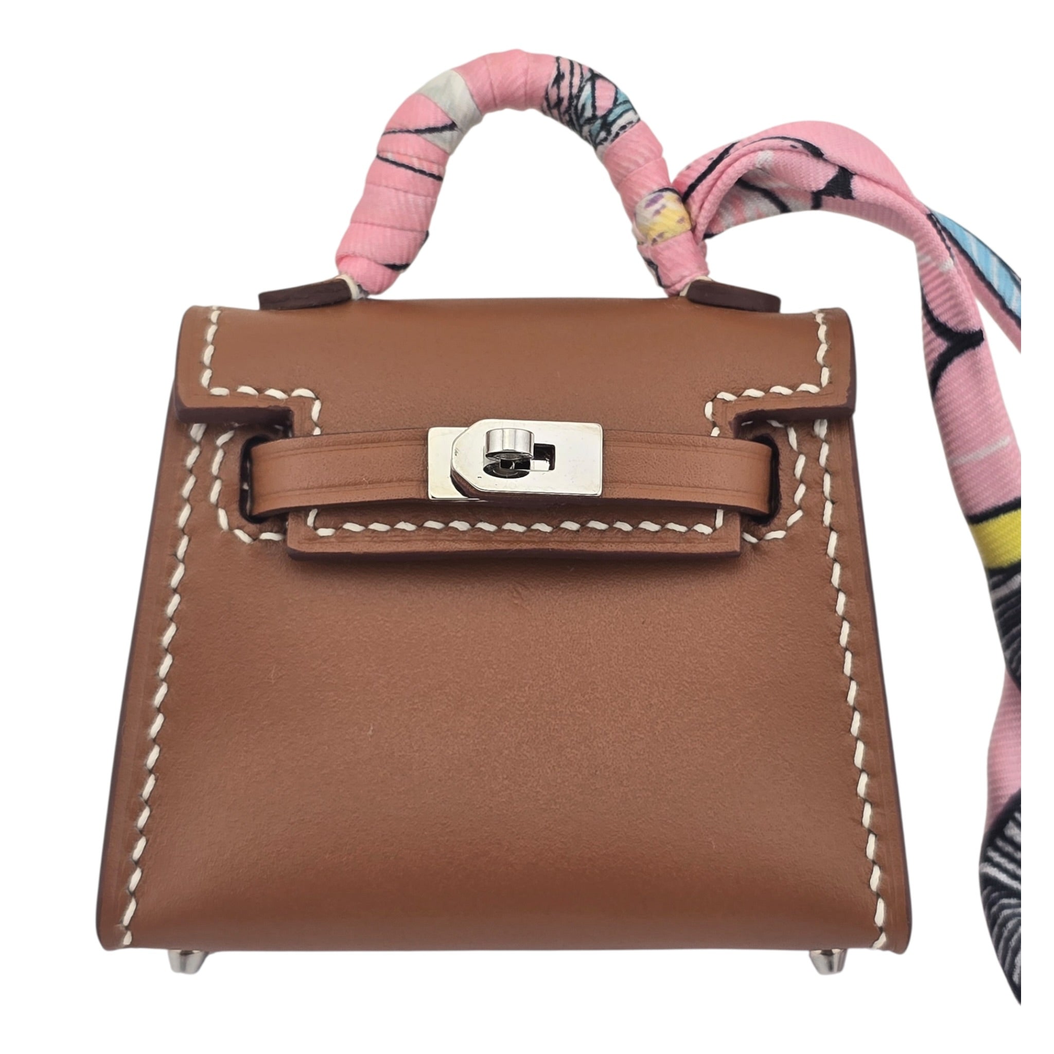 Hermès Tadelakt Mini Kelly Twilly Bag Charm Gold HERMES