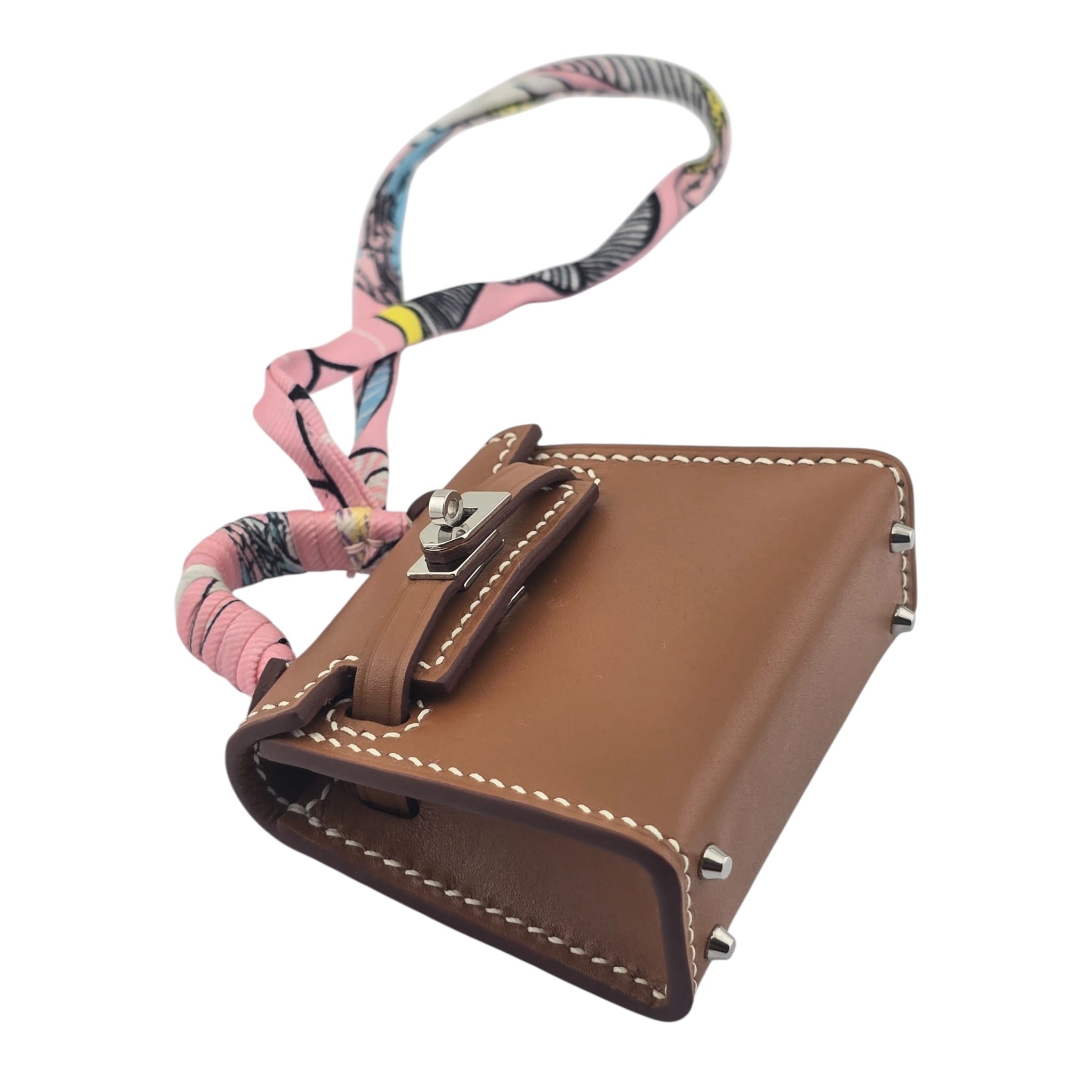Hermès Tadelakt Mini Kelly Twilly Bag Charm Gold HERMES
